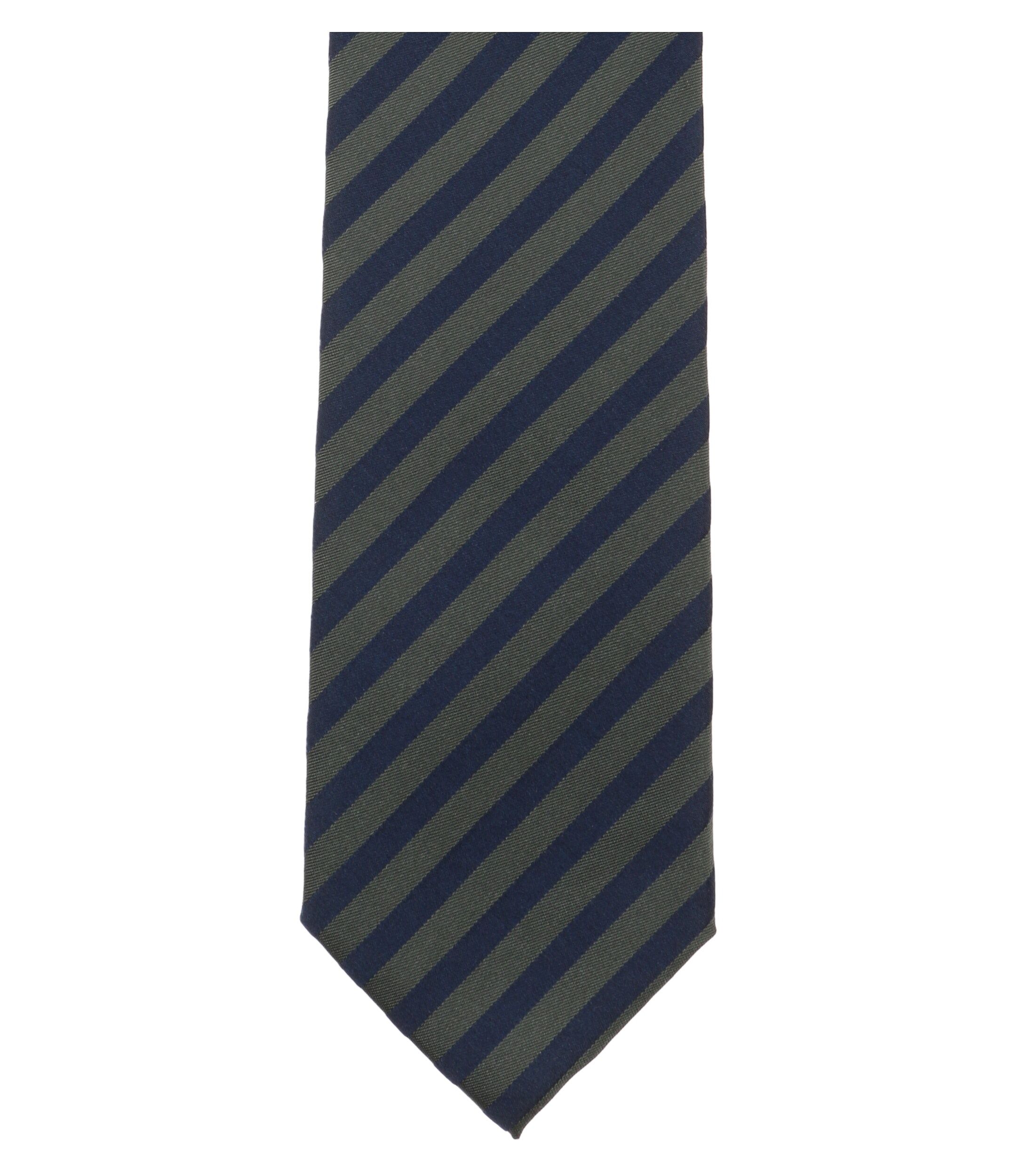 VENTI stropdas, donkerblauw, olijfgroen gestreept