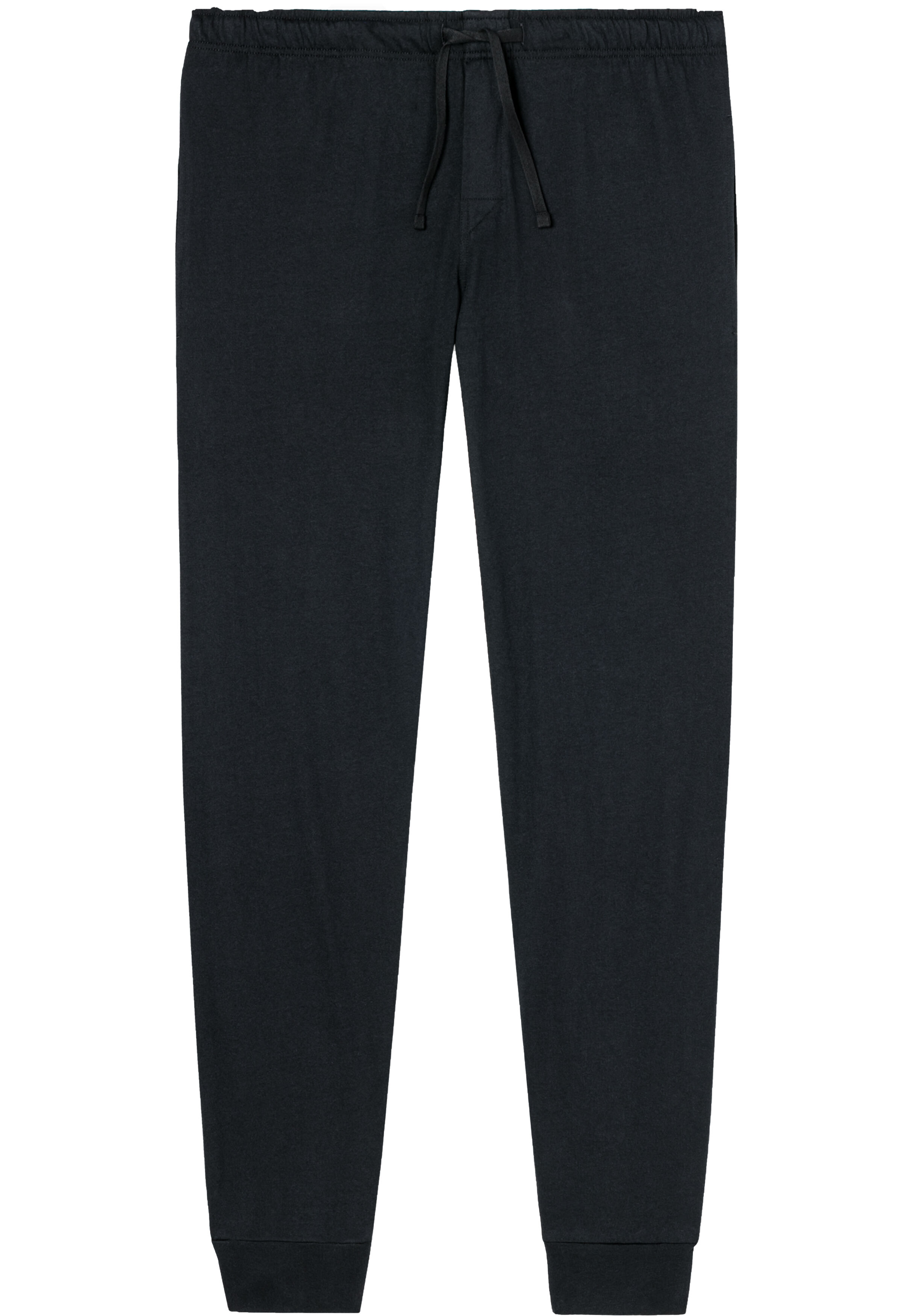 SCHIESSER Mix+Relax lounge broek, lange pijpen met boord, dun, zwart