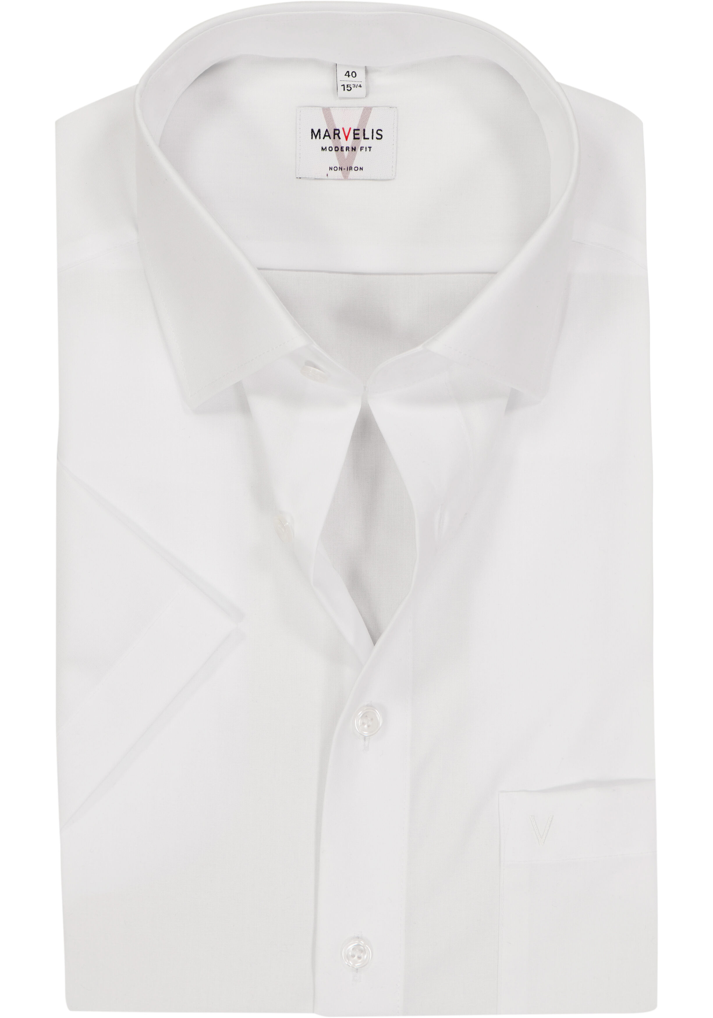 MARVELIS modern fit overhemd, korte mouw, wit  