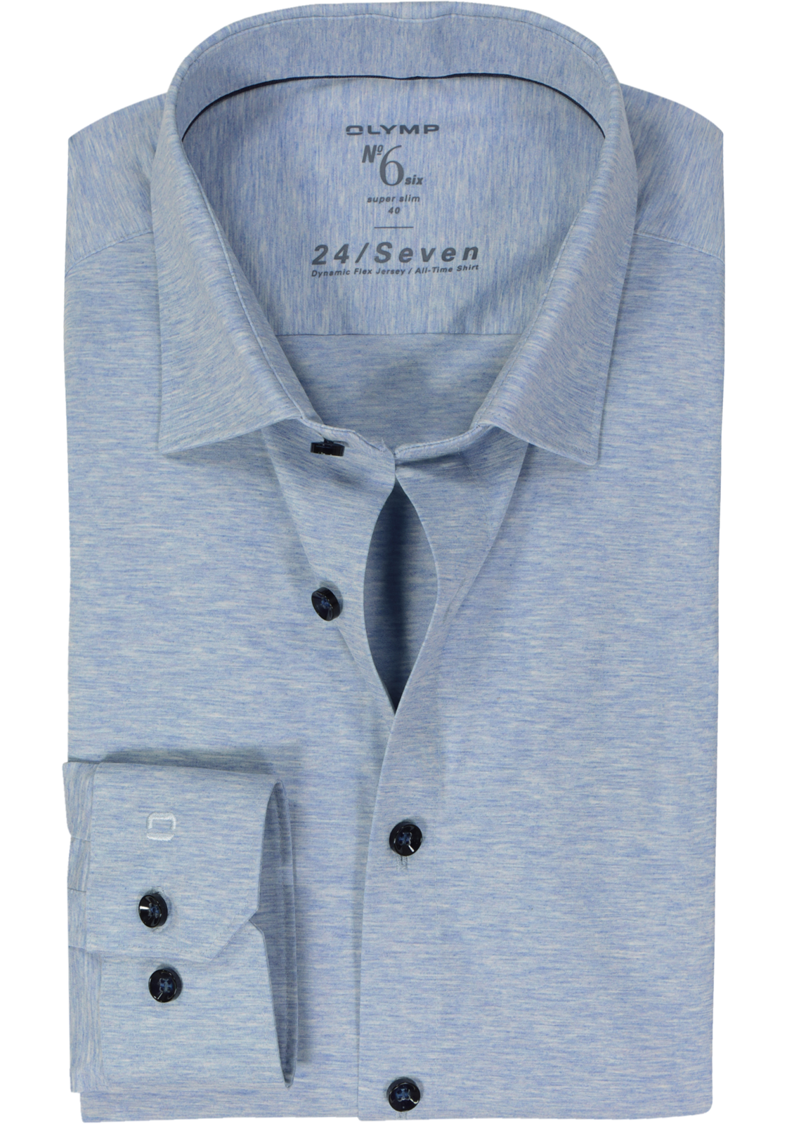 OLYMP No. Six 24/Seven super slim fit overhemd, tricot, lichtblauw OLYMP No. Six 24/Seven super slim fit overhemd, tricot, lichtblauw