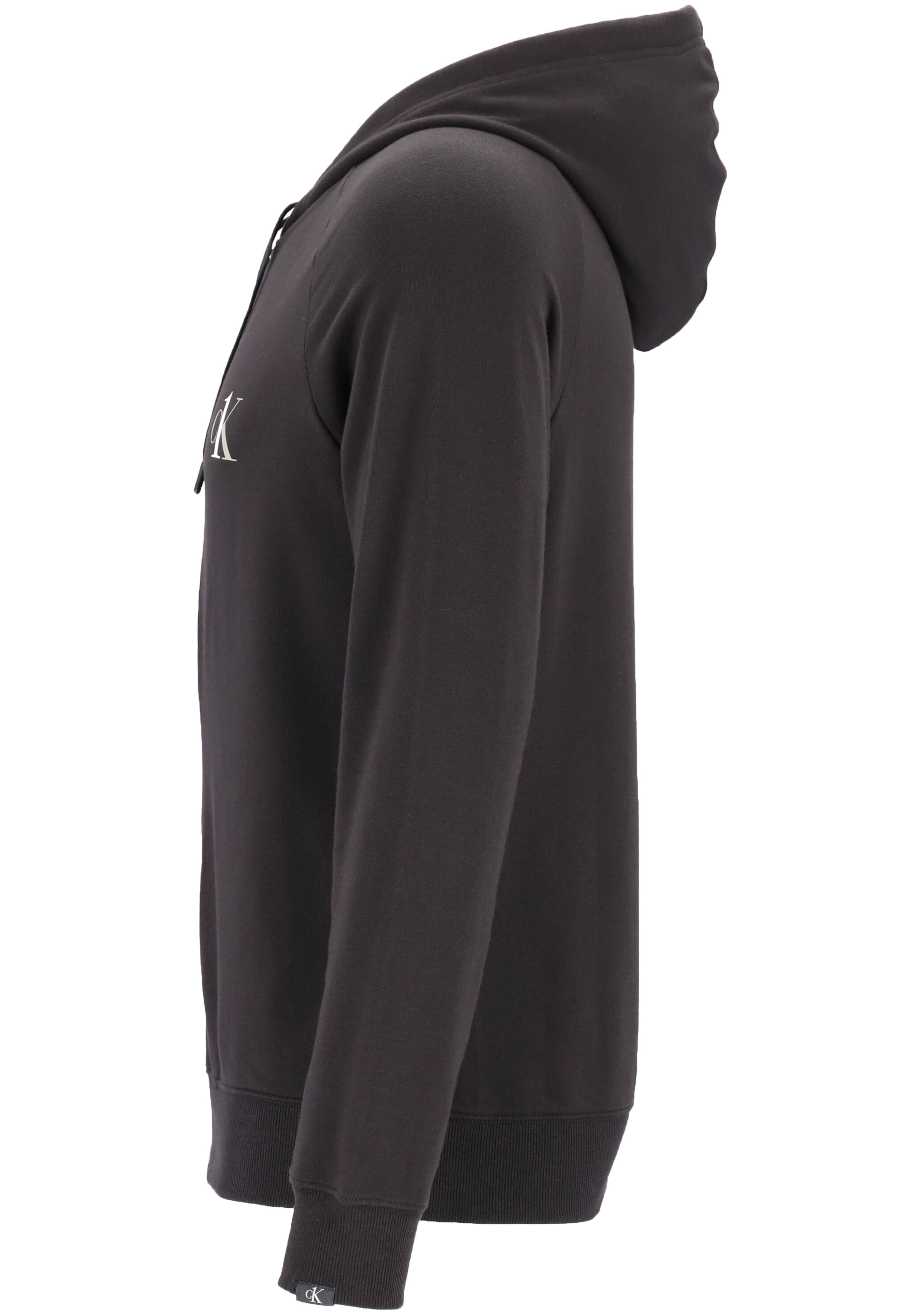 Calvin Klein CK ONE lounge hoodie, heren sweatvest met rits en capuchon, middeldik, zwart