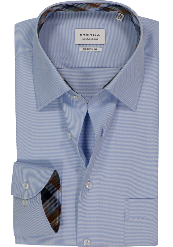 ETERNA modern fit overhemd, twill, lichtblauw ETERNA modern fit overhemd, twill, lichtblauw