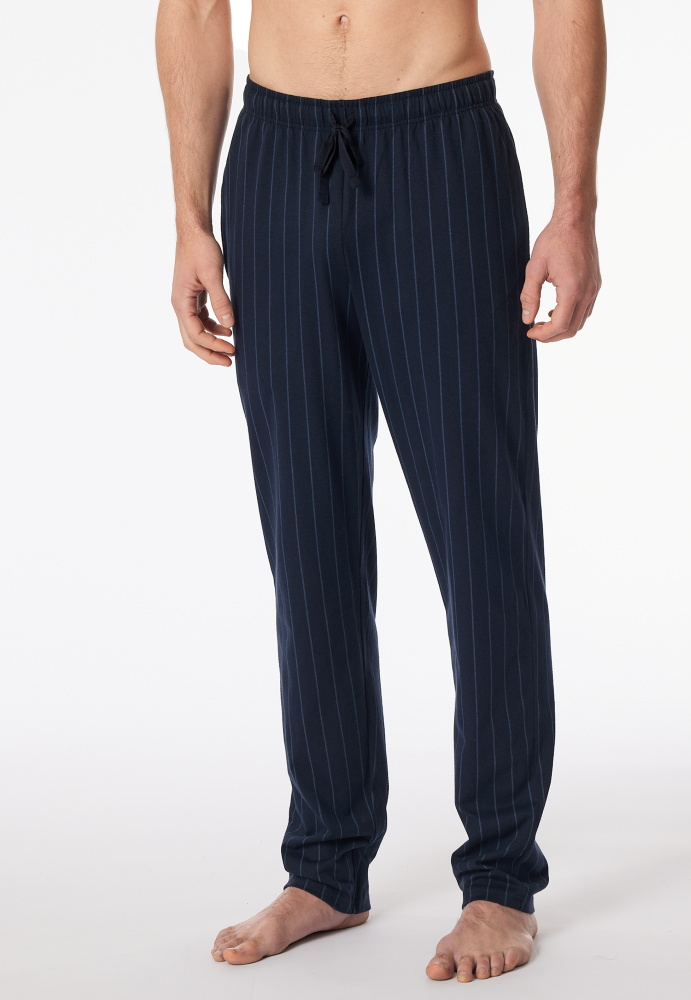 SCHIESSER Mix + Relax Pantalon, heren loungebroek, nachtblauw dessin