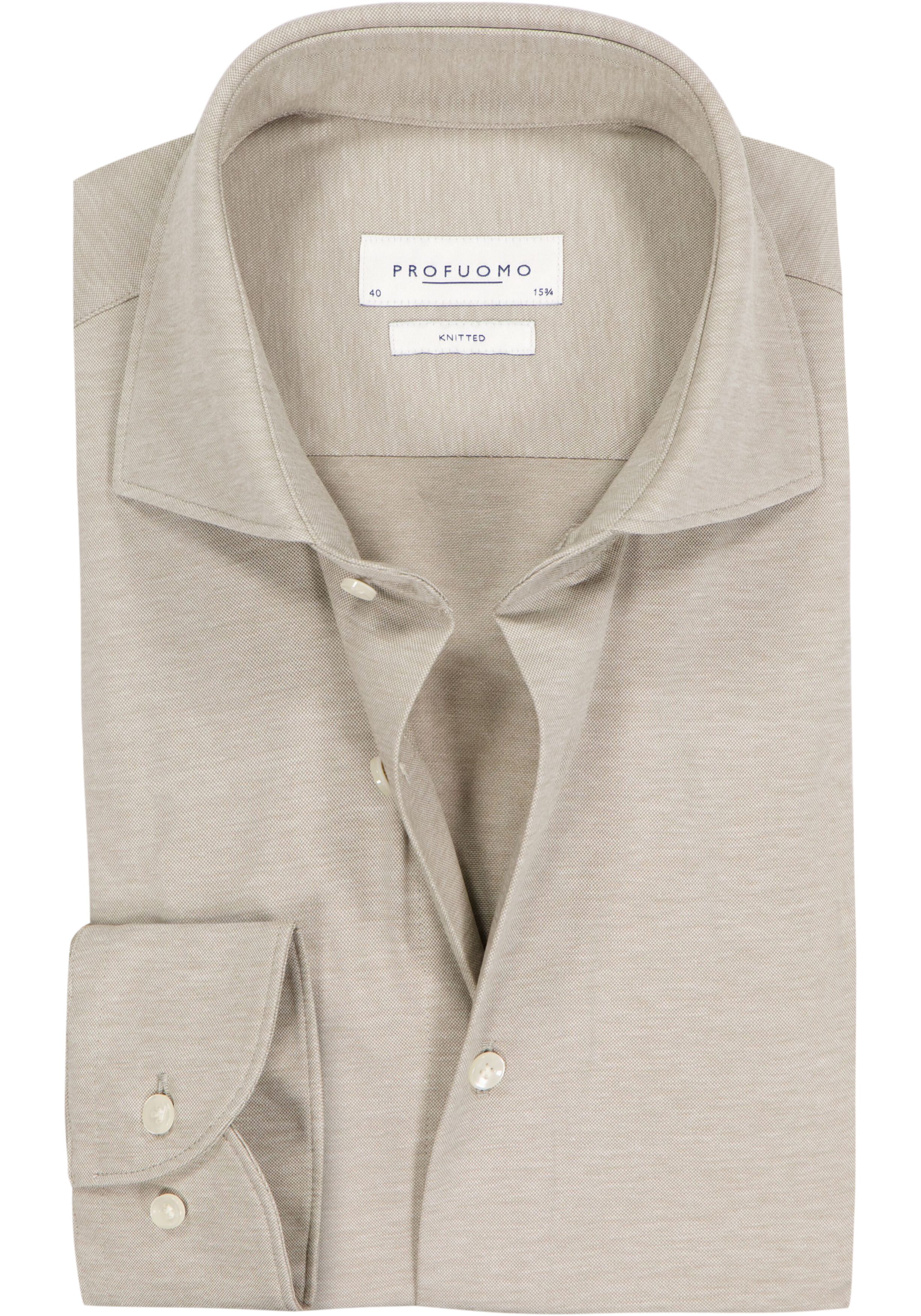 Profuomo slim fit heren overhemd, jersey, groen