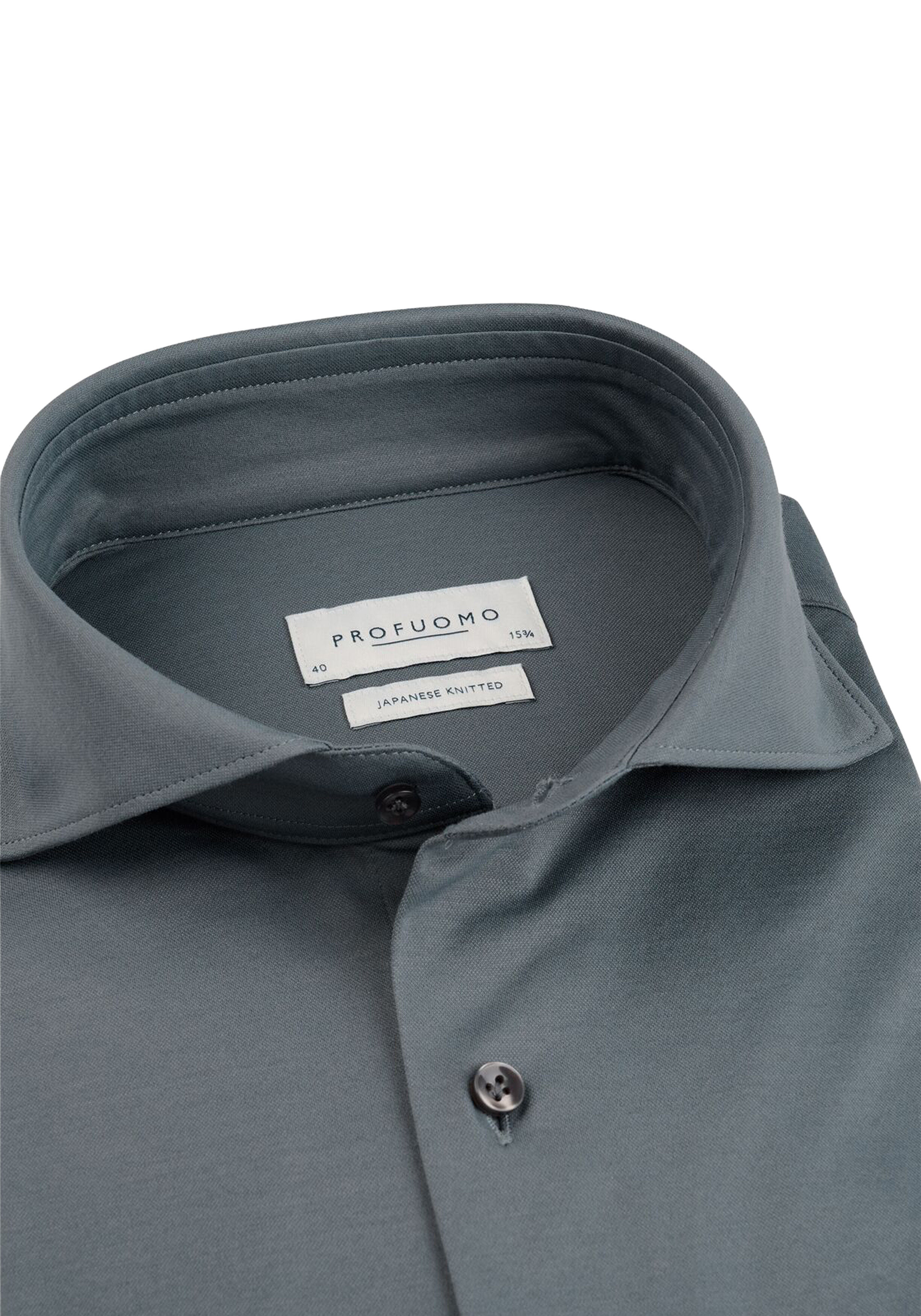 Profuomo slim fit heren overhemd, jersey, antracietgrijs
