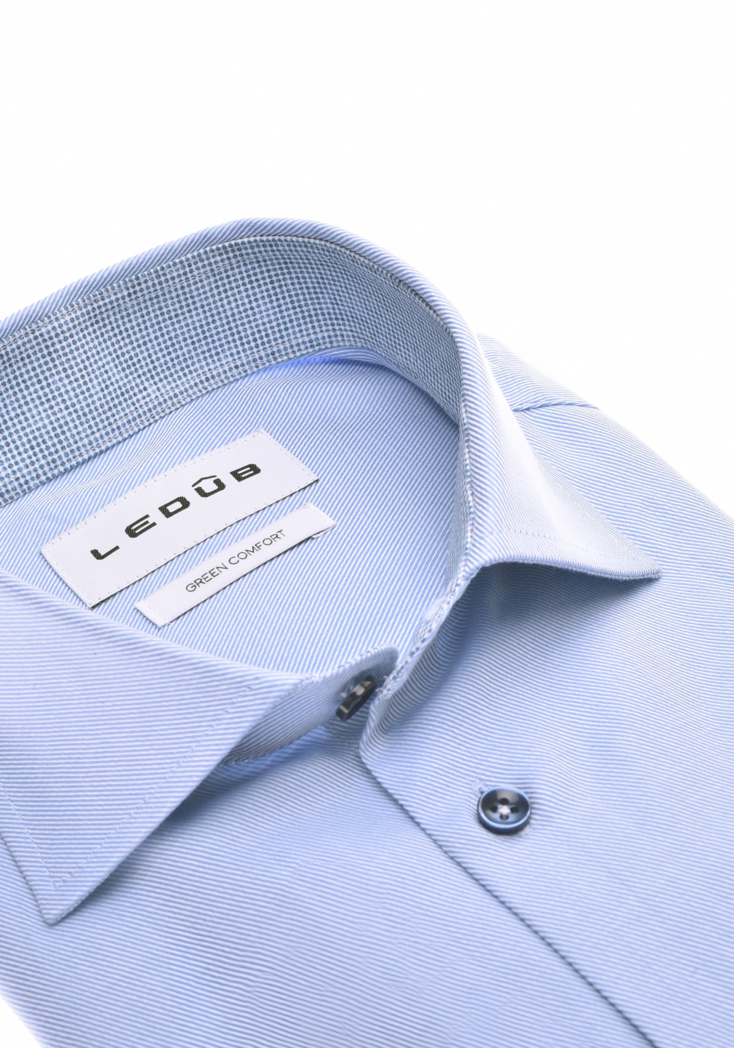 Ledub modern fit overhemd, mouwlengte 72 cm, twill, lichtblauw