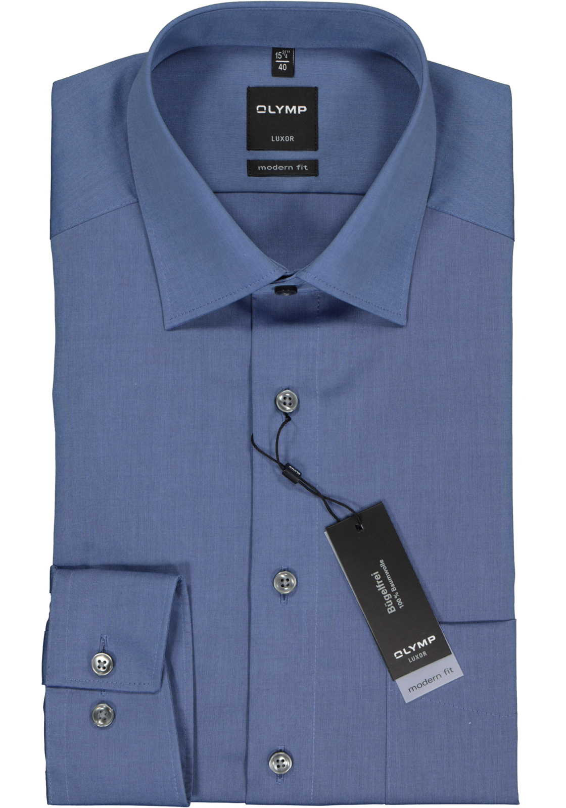2-4046346482656_olymp-overhemd_HR OLYMP Luxor modern fit overhemd, rook blauw