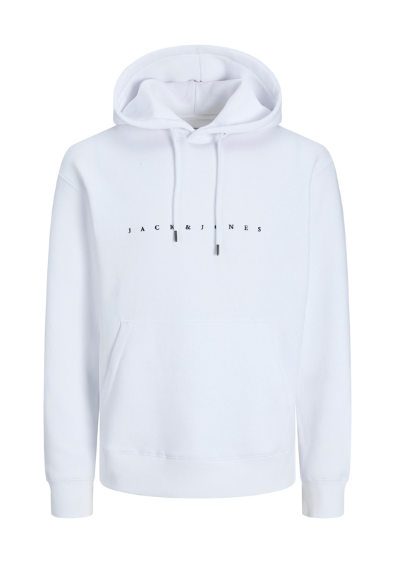 JACK & JONES Star jj sweat hood regular fit, heren hoodie katoenmengsel met capuchon, wit JACK & JONES Star jj sweat hood regular fit, heren hoodie katoenmengsel met capuchon, wit