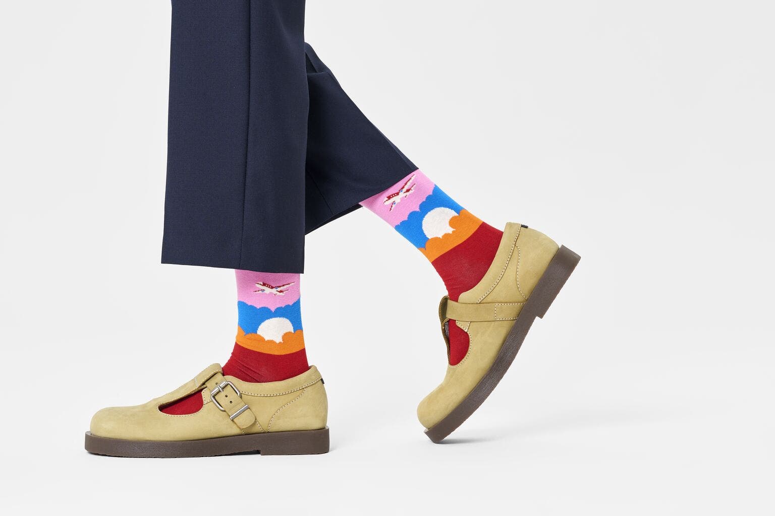 Happy Socks Airplane Sock, unisex sokken, roze