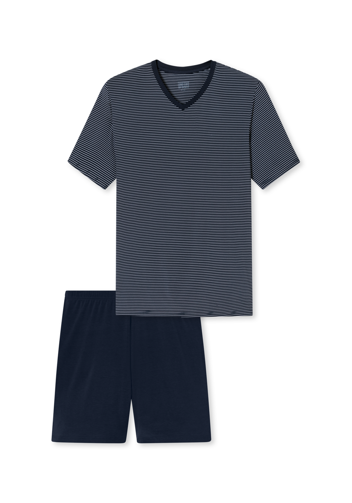 image_8_181178-804_1_1280x1280 SCHIESSER Long Life Soft shortamaset, heren pyjama shortama modal V-hals strepen nachtblauw