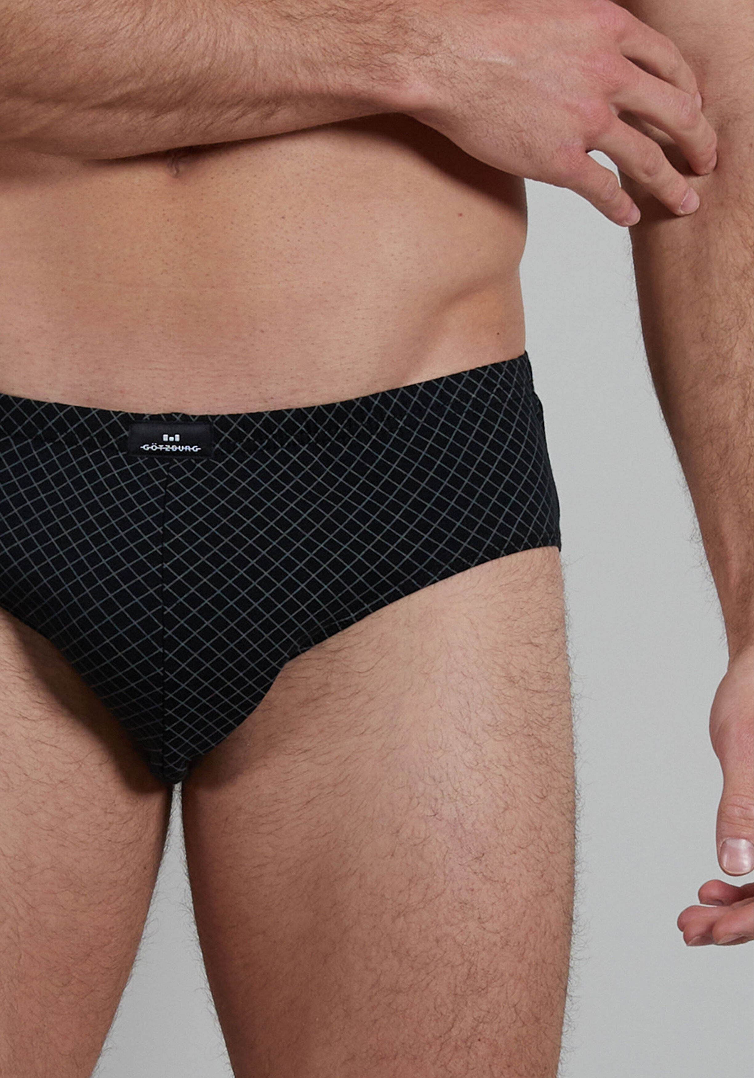 Gotzburg heren sport slip (2-pack), zwart geruit