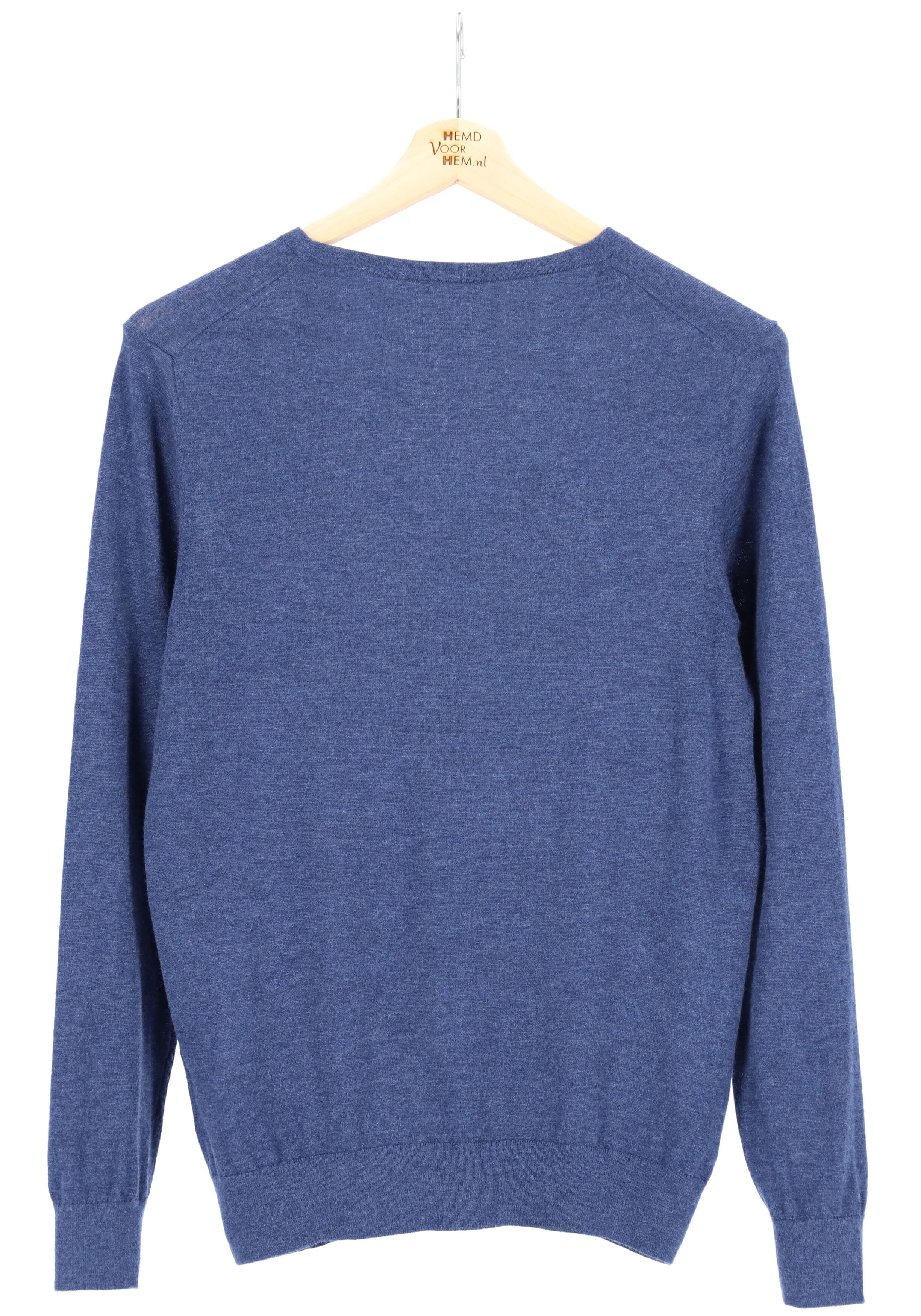 OLYMP Level 5 body fit trui wol met zijde, O-hals, royal blauw