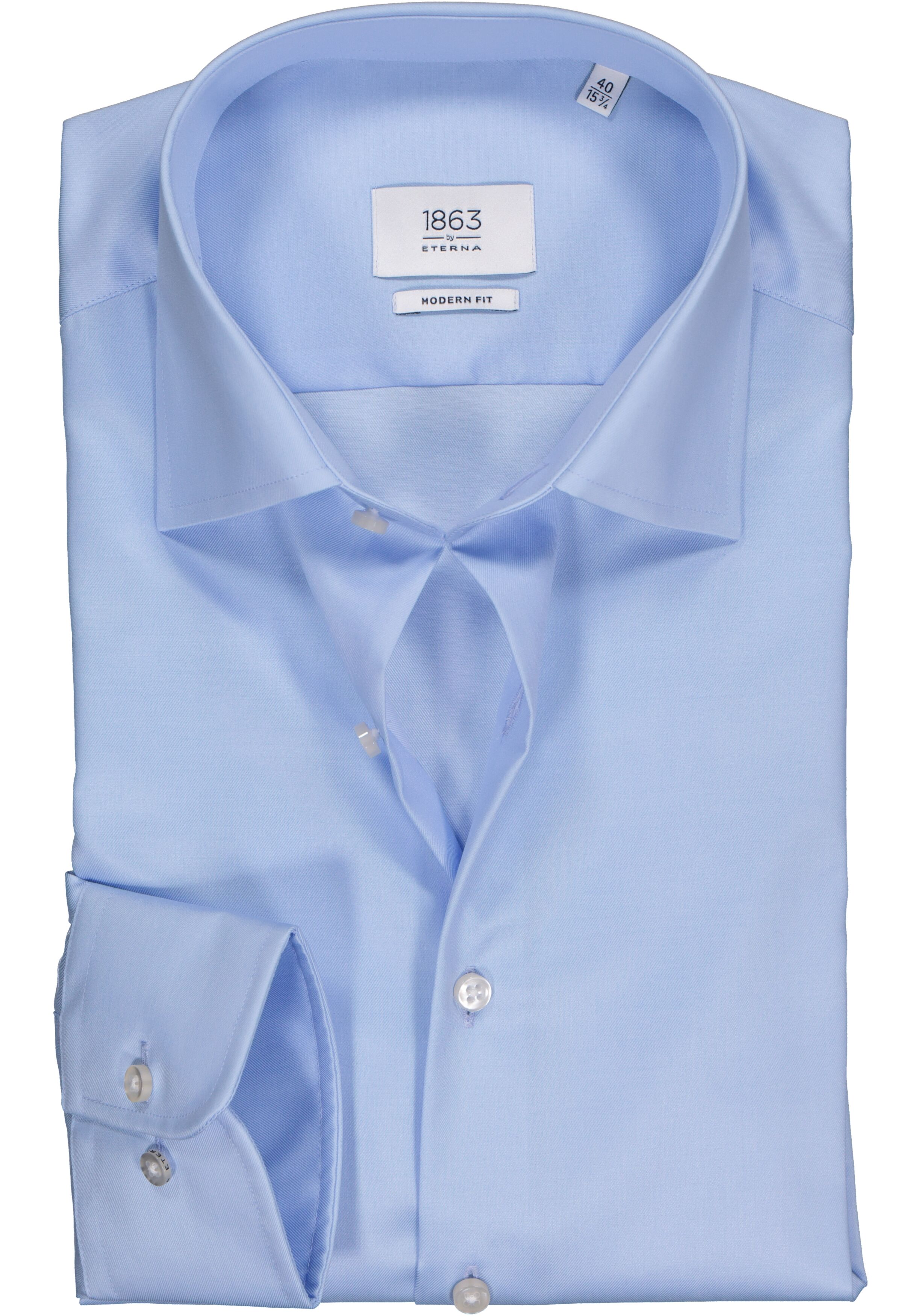 ETERNA 1863 modern fit premium overhemd, 2-ply twill heren overhemd, lichtblauw