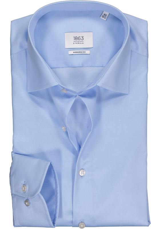 ETERNA 1863 modern fit premium overhemd, 2-ply twill heren overhemd, lichtblauw ETERNA 1863 modern fit premium overhemd, 2-ply twill heren overhemd, lichtblauw