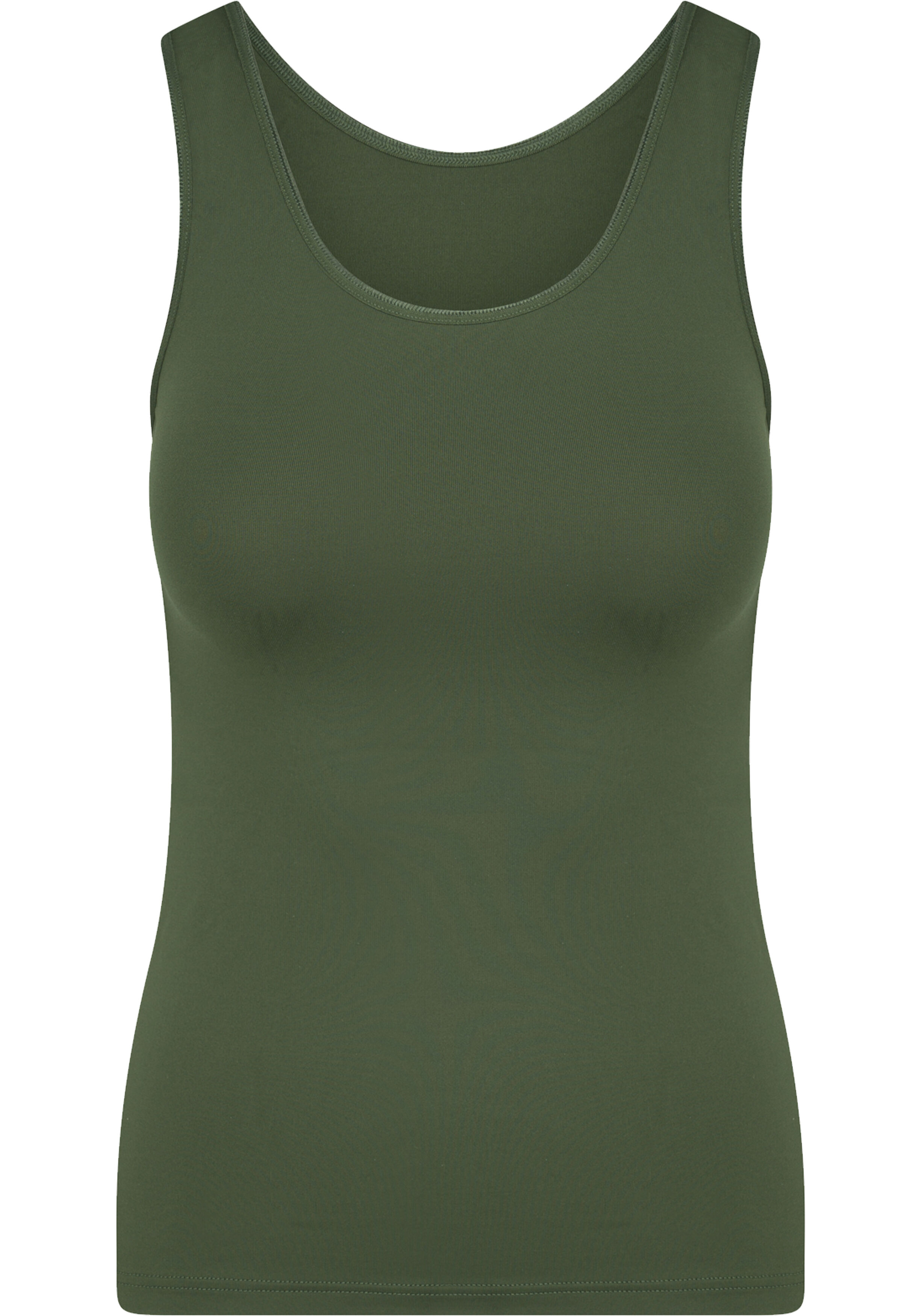 RJ Bodywear Pure Color dames top (1-pack), hemdje met brede banden, donkergroen