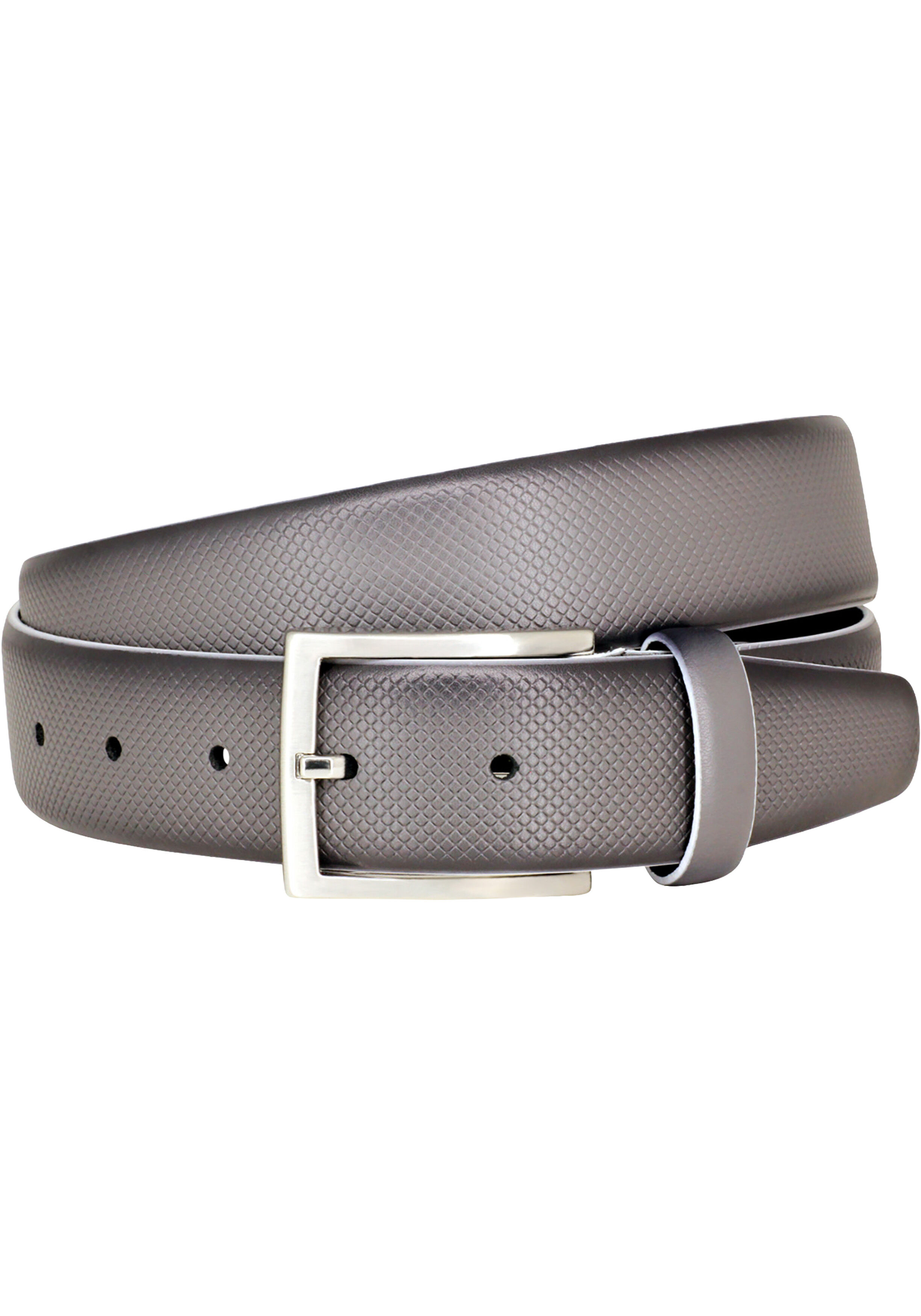 LINDENMANN leren heren riem, grijs