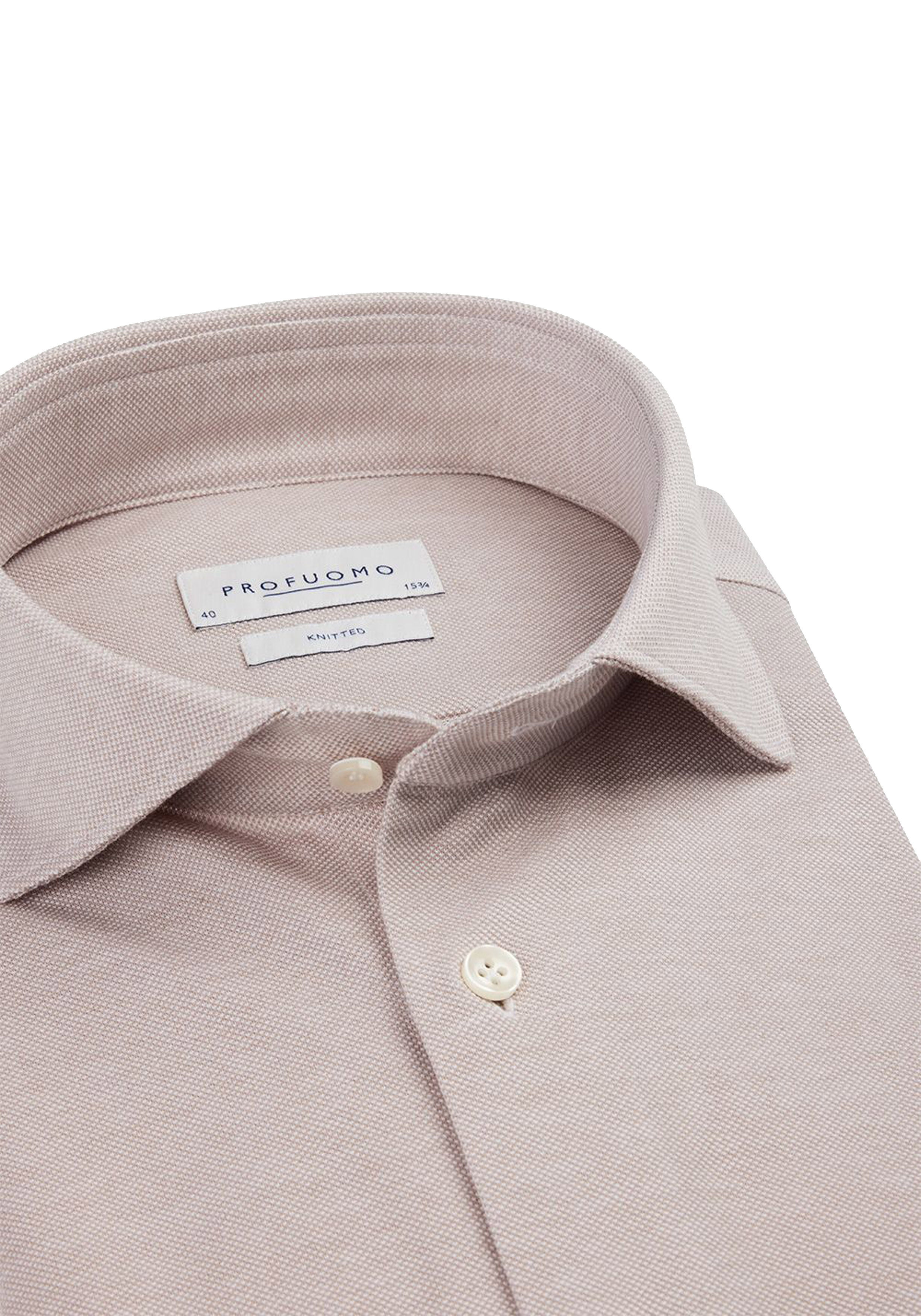 Profuomo slim fit heren overhemd, jersey, beige