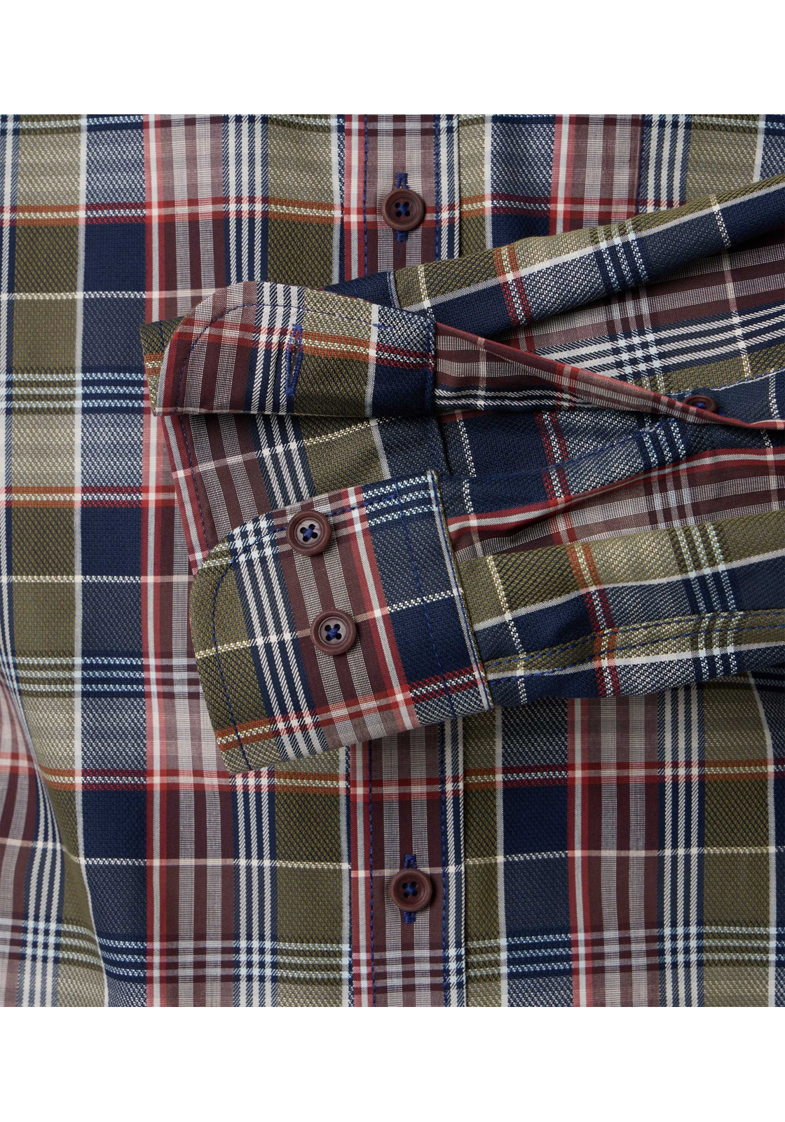 CASA MODA Sport casual fit overhemd, dobby, blauw geruit - 444306500-100 CASA MODA Sport casual fit overhemd, dobby, blauw geruit - 444306500-100