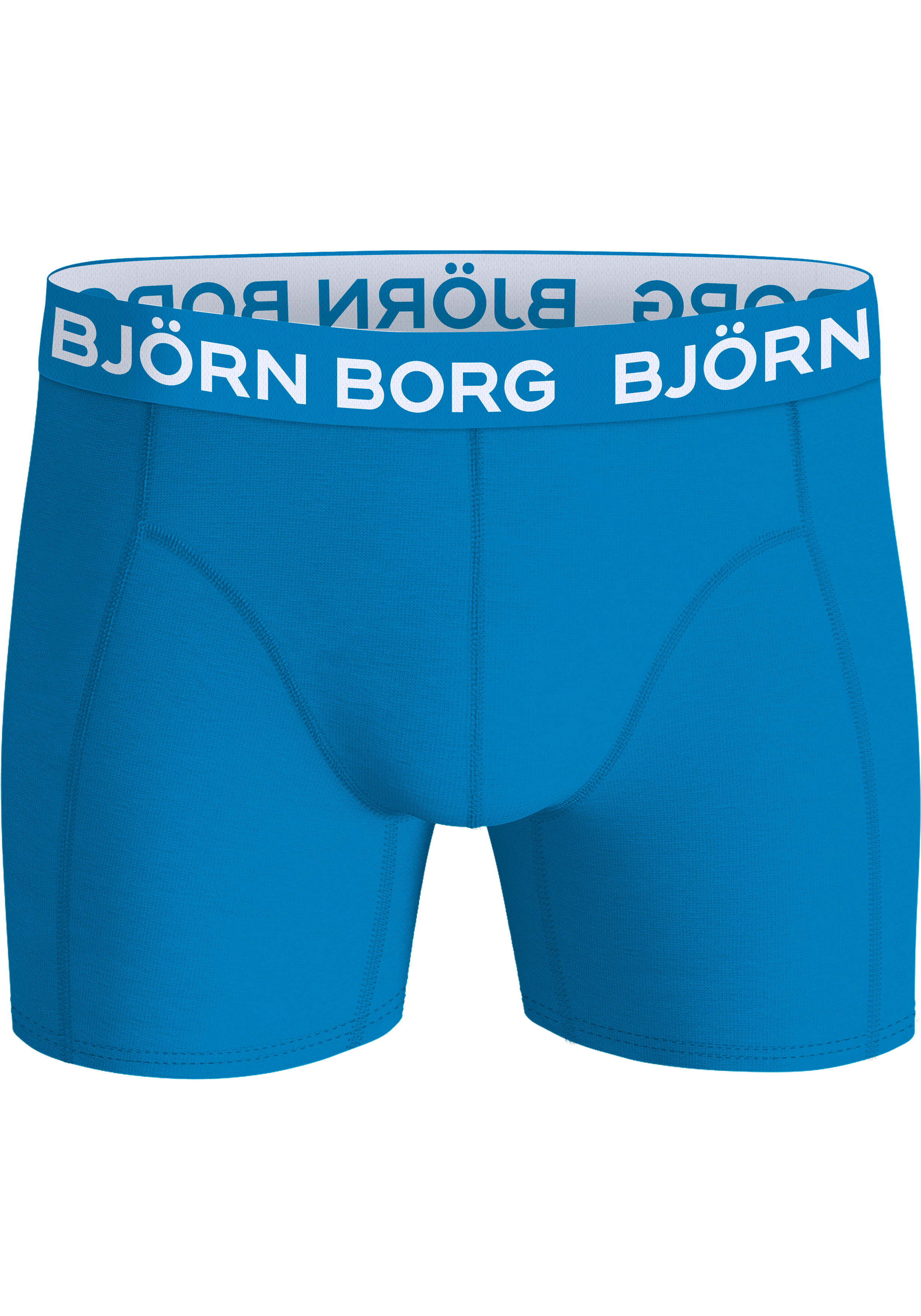 Bjorn Borg Cotton Stretch boxers, heren boxers normale lengte (3-pack), donkerblauw, sinaasappelprint en kobaltblauw