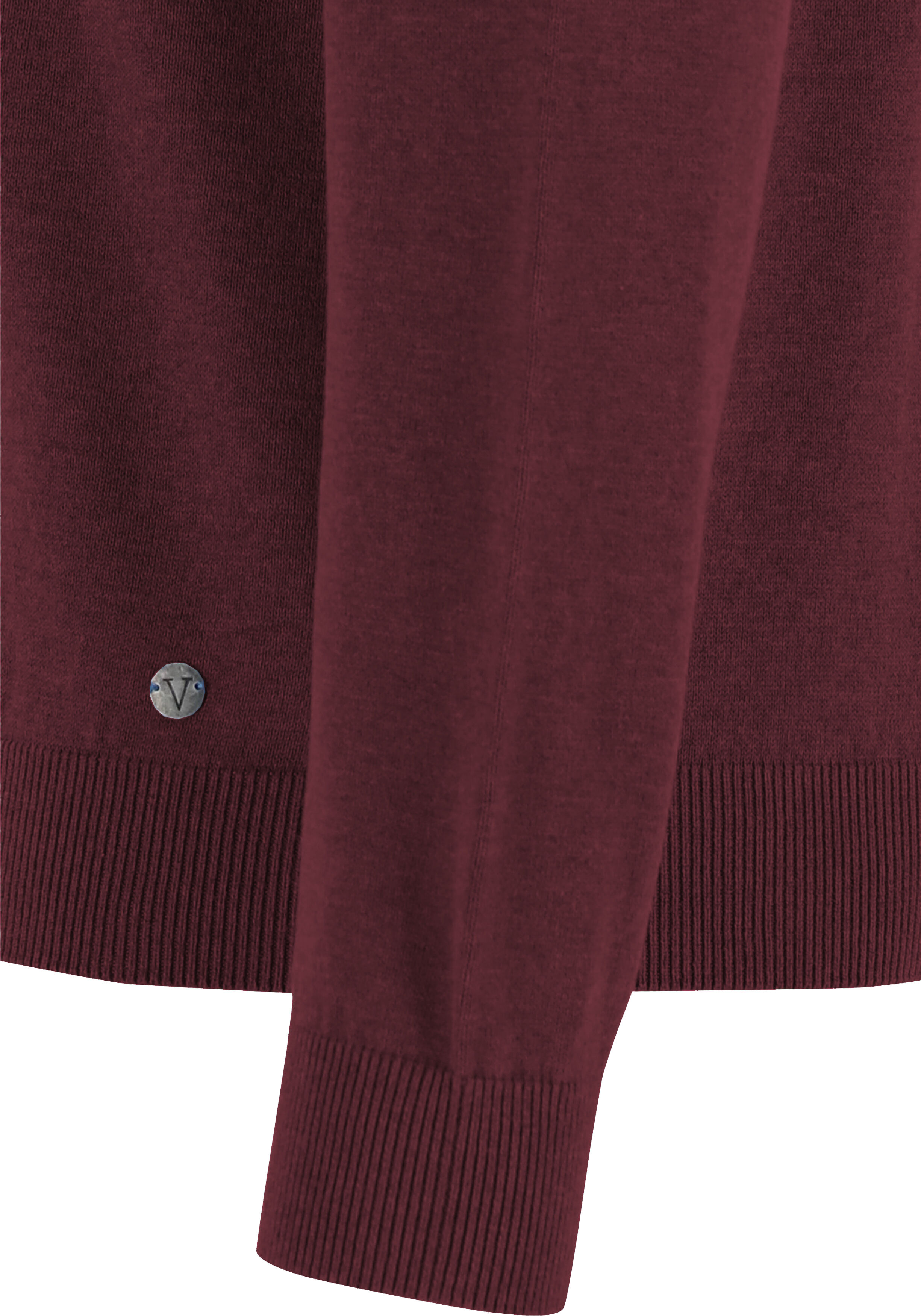 MARVELIS modern fit trui katoen, V-hals, aubergine