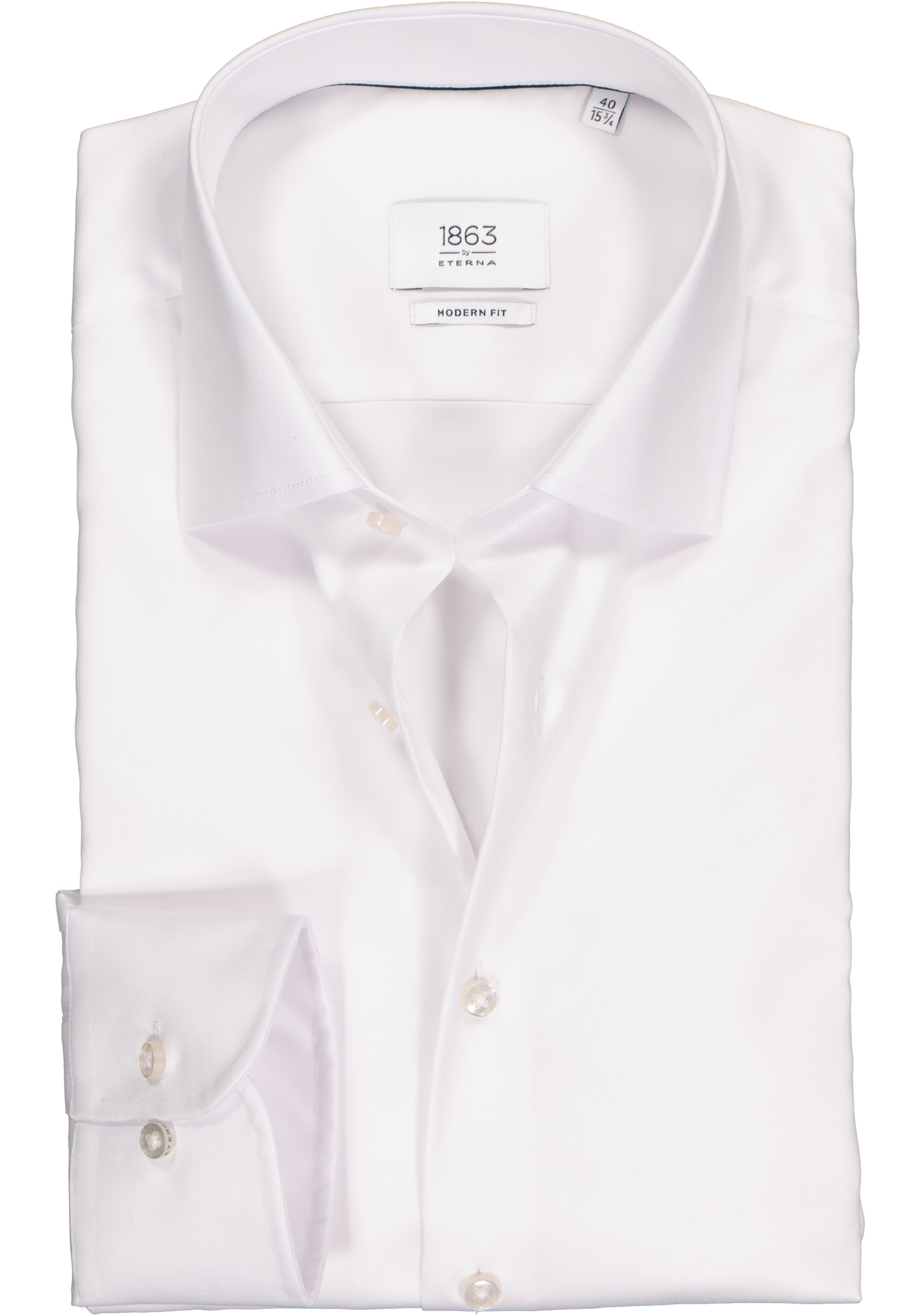 ETERNA 1863 modern fit premium overhemd, 2-ply twill heren overhemd, wit