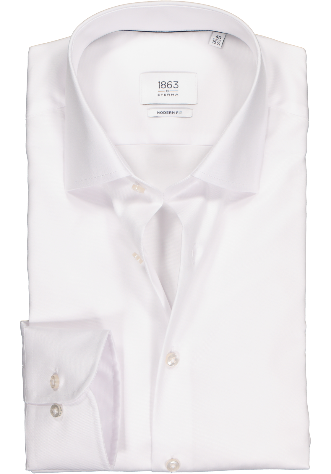 1-4045332907395_eterna-overhemd_HR ETERNA 1863 modern fit premium overhemd, 2-ply twill heren overhemd, wit