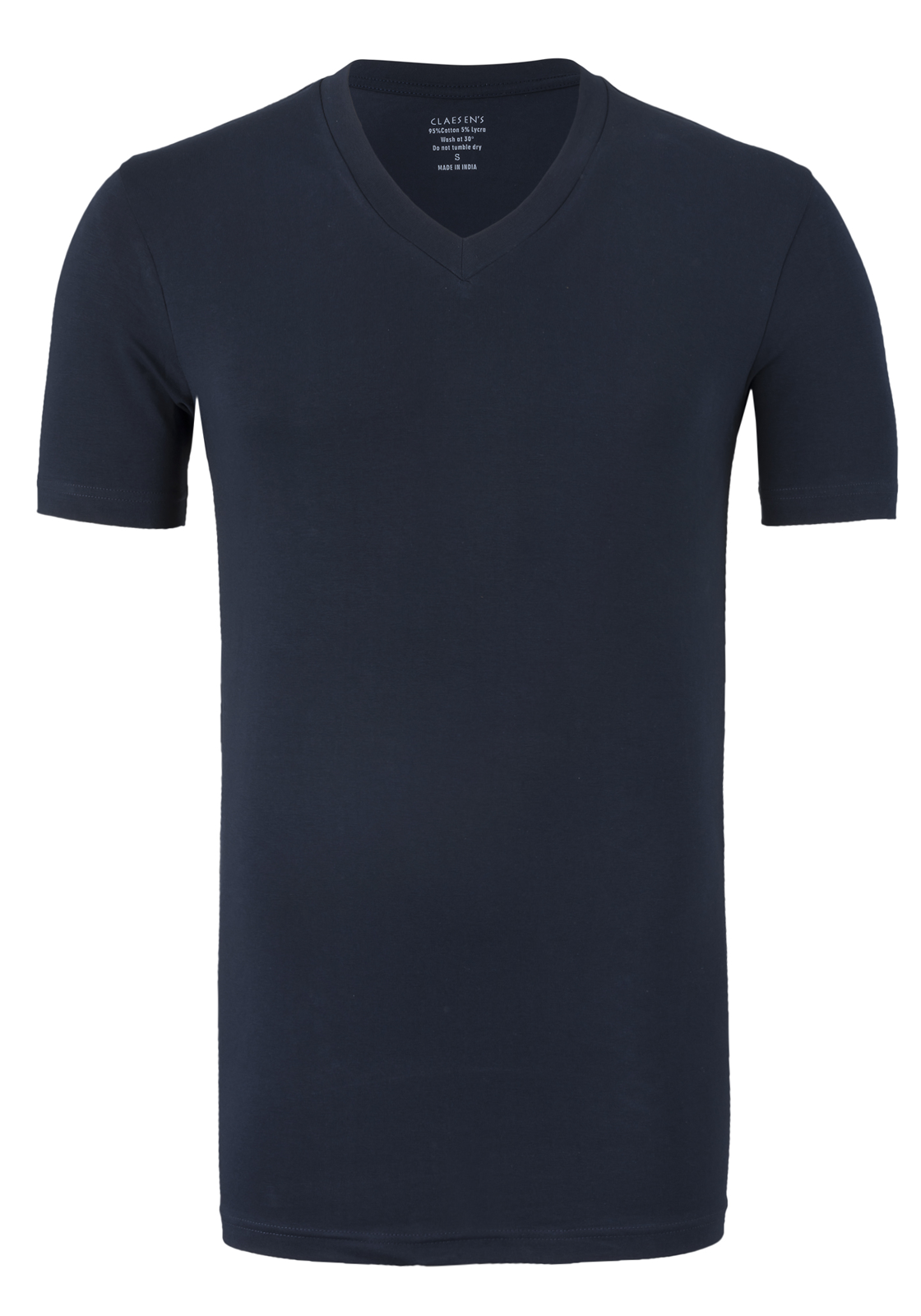 claesens_ondergoedCL1223_navy Claesen's Basics T-shirts (2-pack), heren T-shirts V-hals, blauw