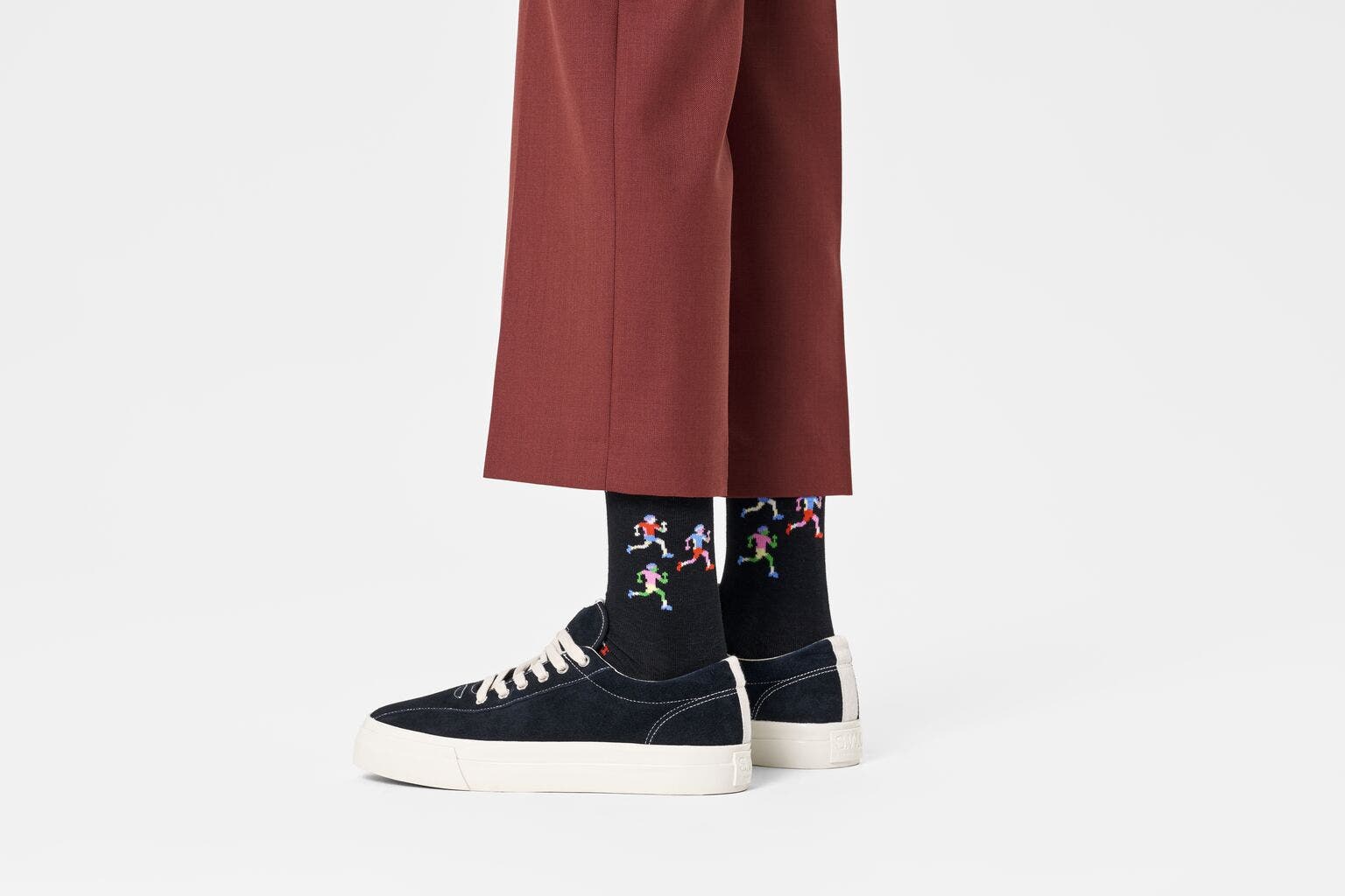 Happy Socks Runners Sock, unisex sokken, zwart