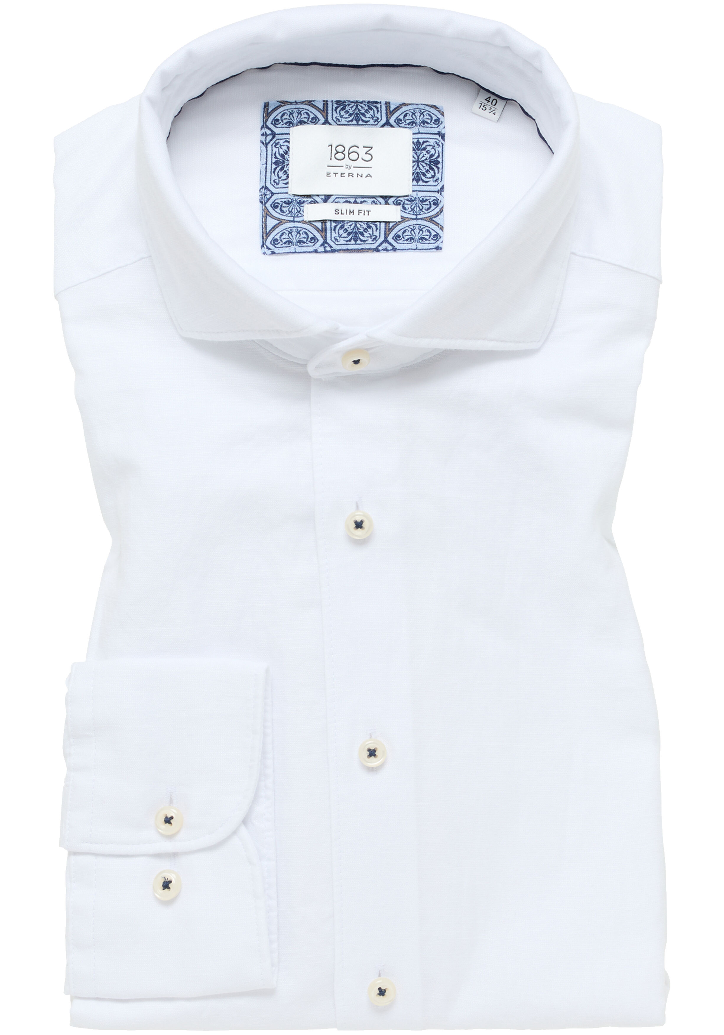 ETERNA slim fit overhemd, twill, wit