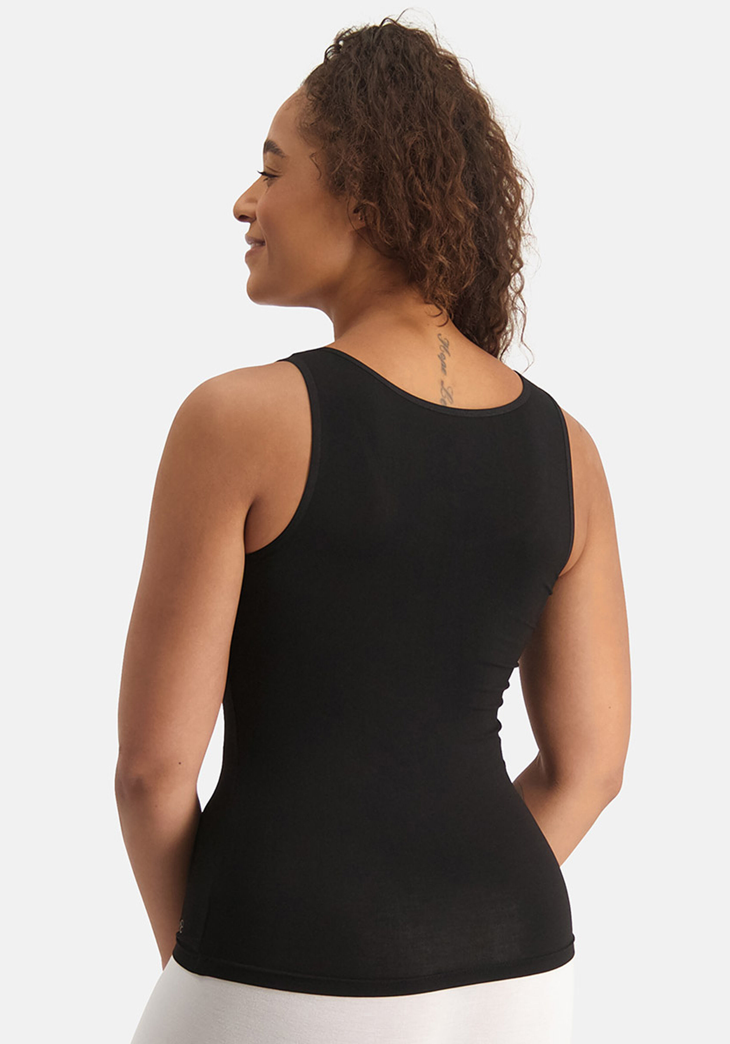 Bamboo Basics Alice singlet (2-pack), dames hemd, zwart