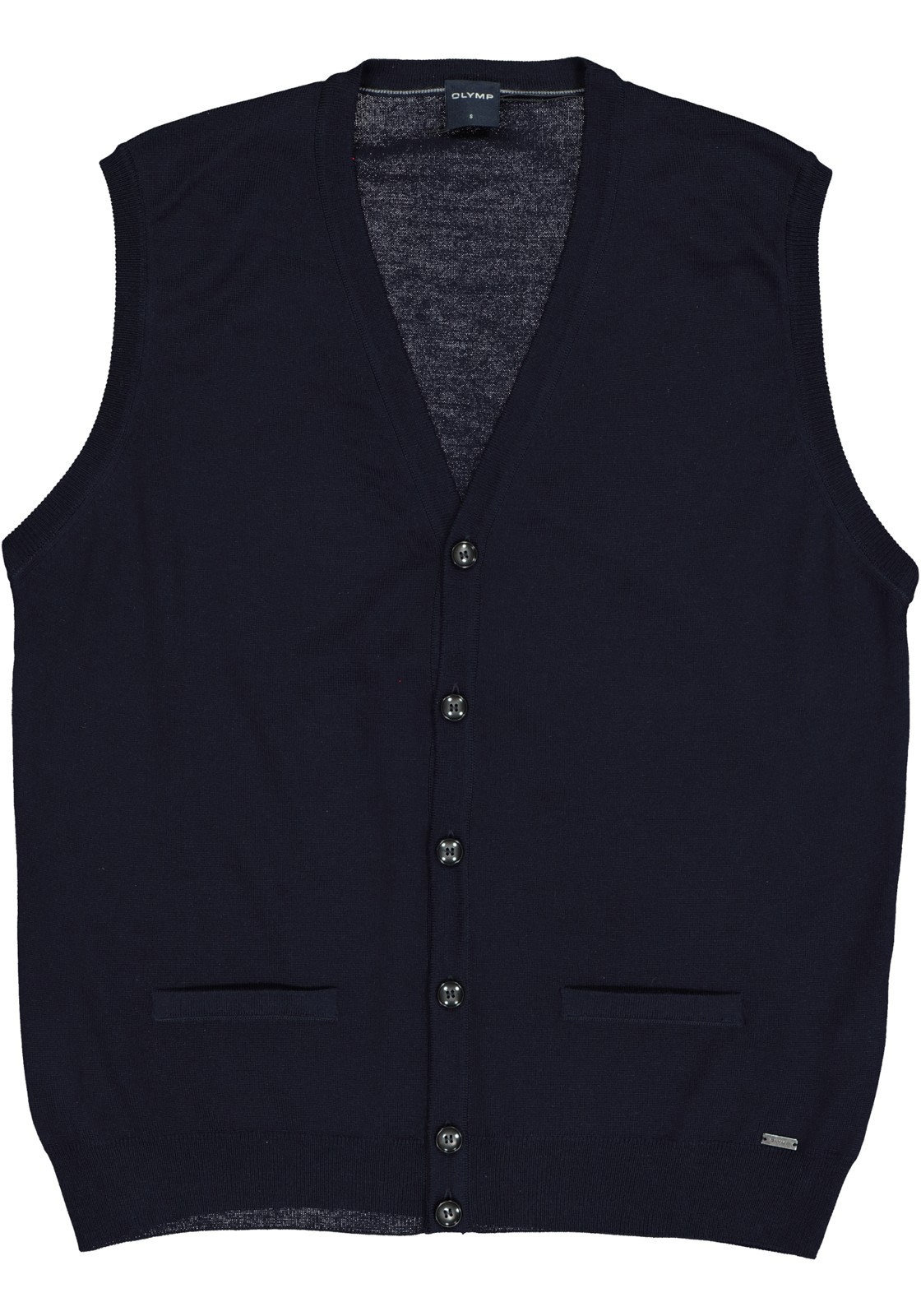 4-4049445646004_olymp_trui_HR OLYMP modern fit mouwloos vest wol, V-hals, marine blauw