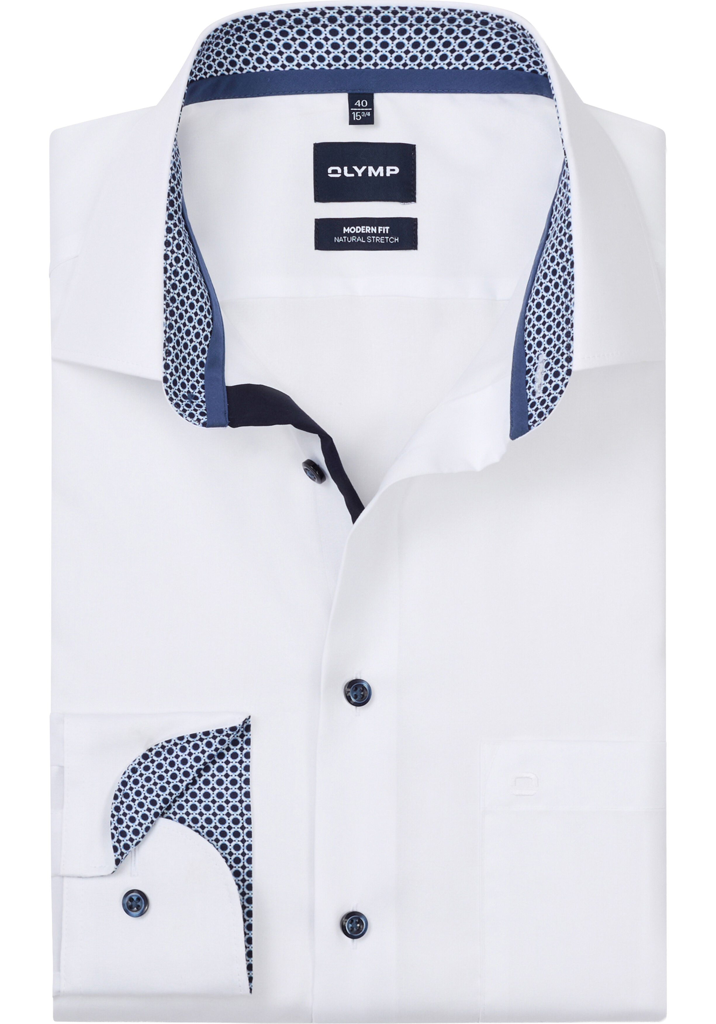 OLYMP Luxor modern fit overhemd, popeline, blauw