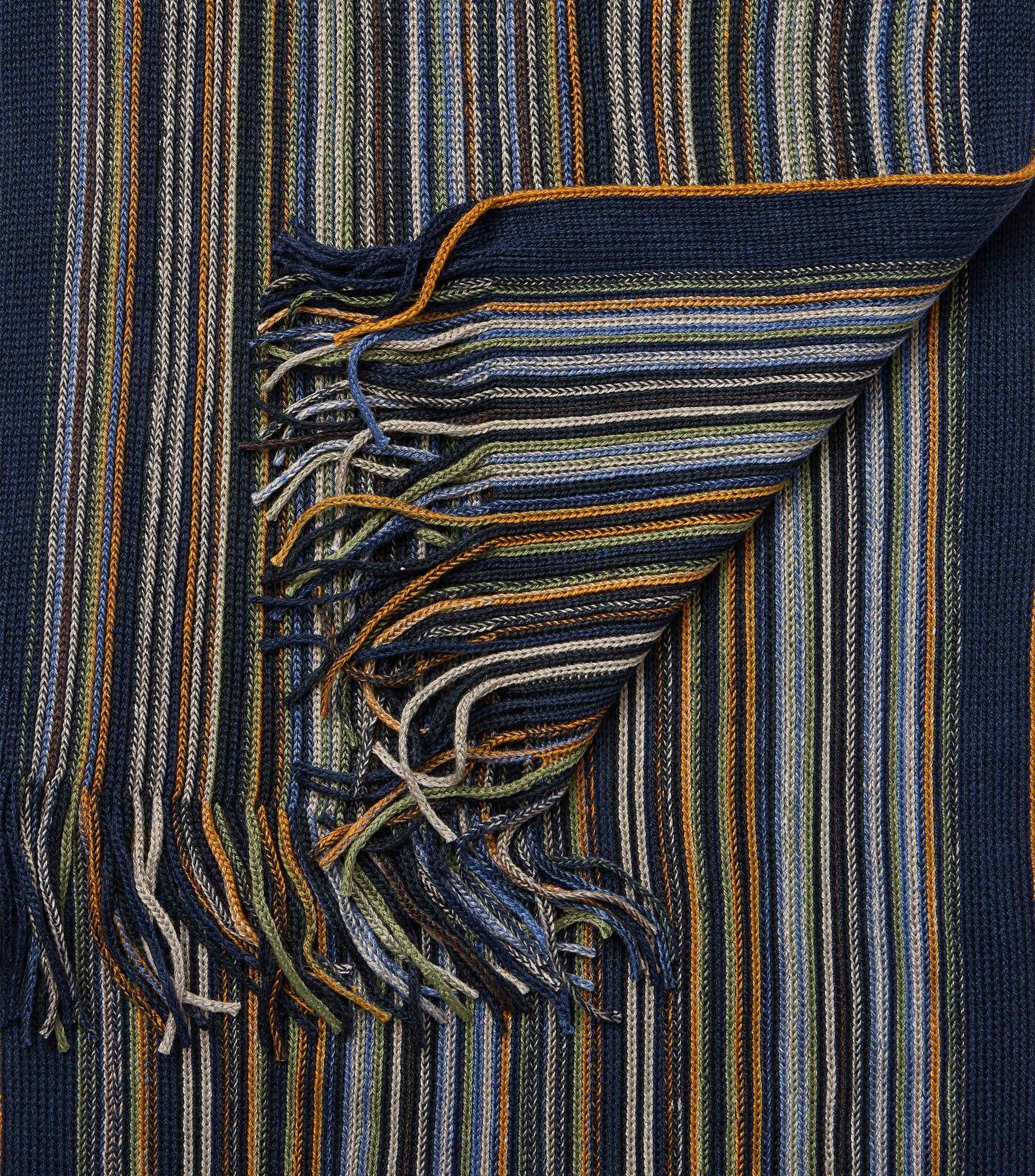 CASA MODA sjaal, groen met blauw en bruin dessin
