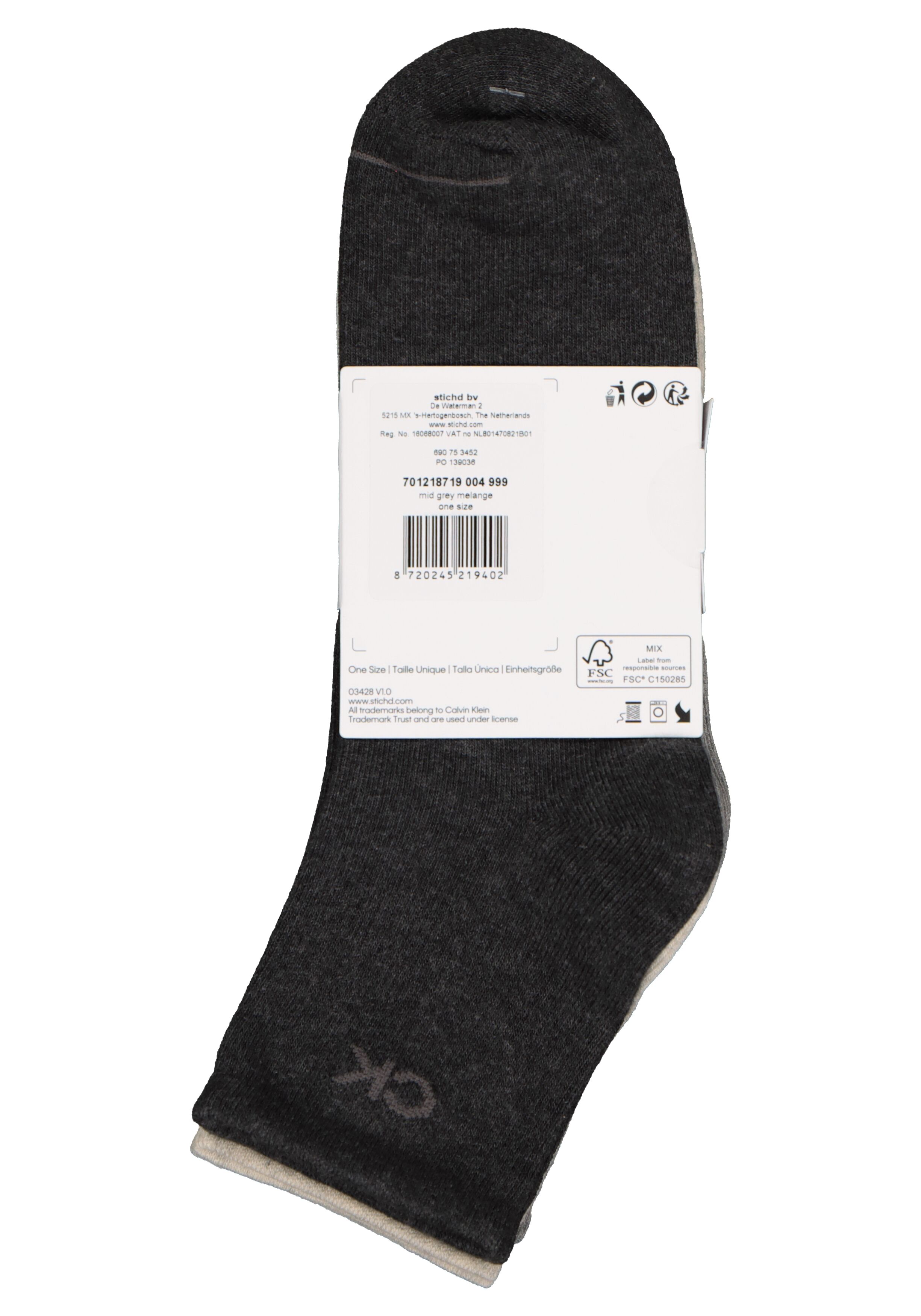 Calvin Klein herensokken Nick (3-pack), hoge enkelsokken, drie tinten grijs