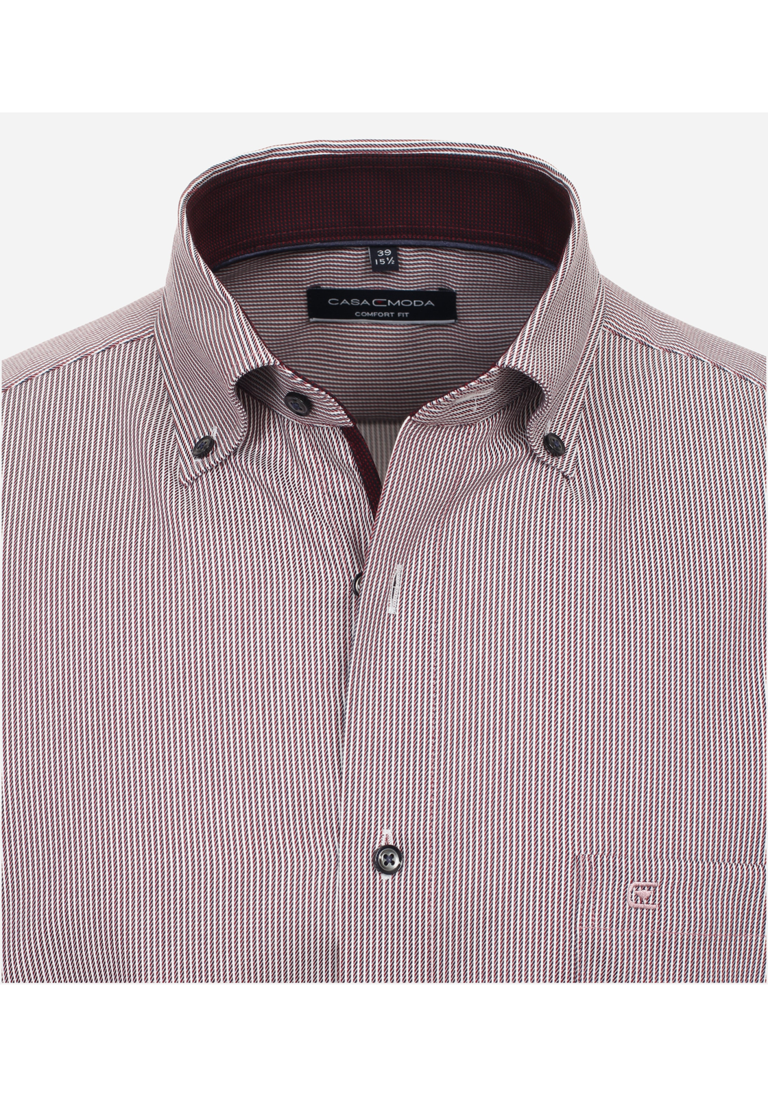 image_4_737057129edb362a02cf3c6bdcf0b836jpgautoformatbgF3F3F3blend-alpha100blend-colorF3F3F3blend-modedarkenfitclampp CASA MODA comfort fit overhemd, dobby, rood gestreept