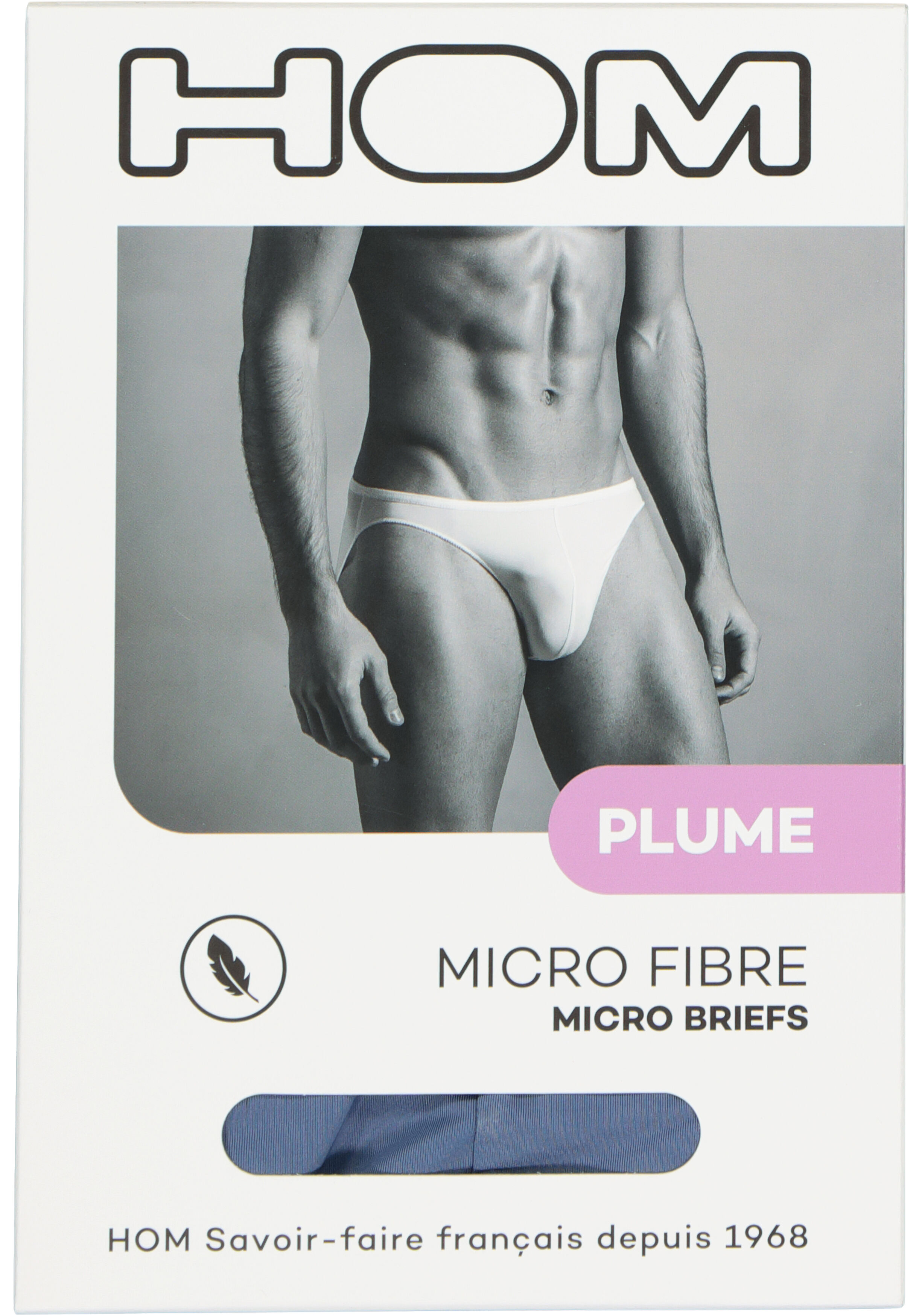 HOM Plumes micro briefs (1-pack), heren micro slip microfiber, midden blauw