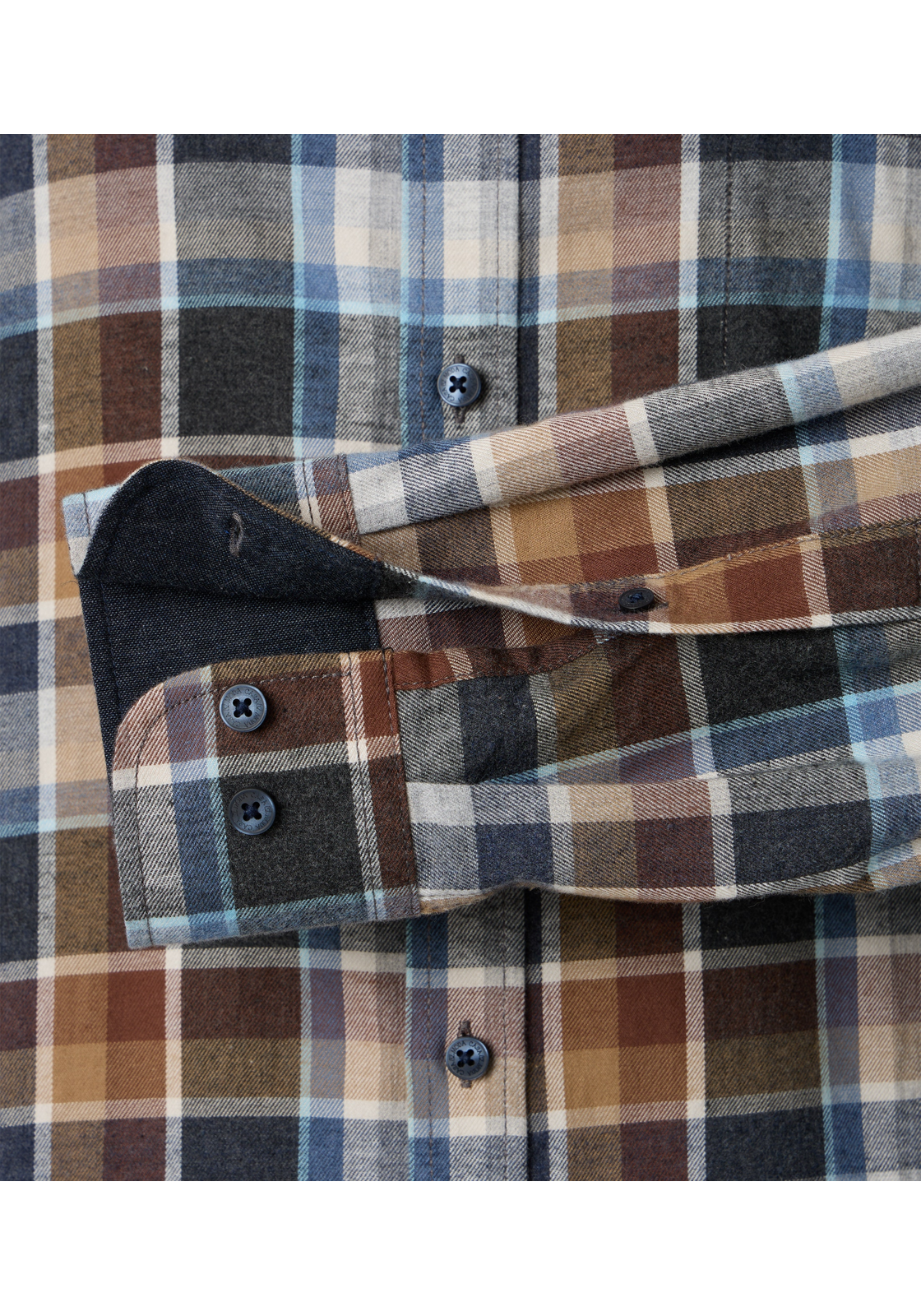 CASA MODA Sport casual fit overhemd, flanel, grijs geruit - 444307600-750 CASA MODA Sport casual fit overhemd, flanel, grijs geruit - 444307600-750