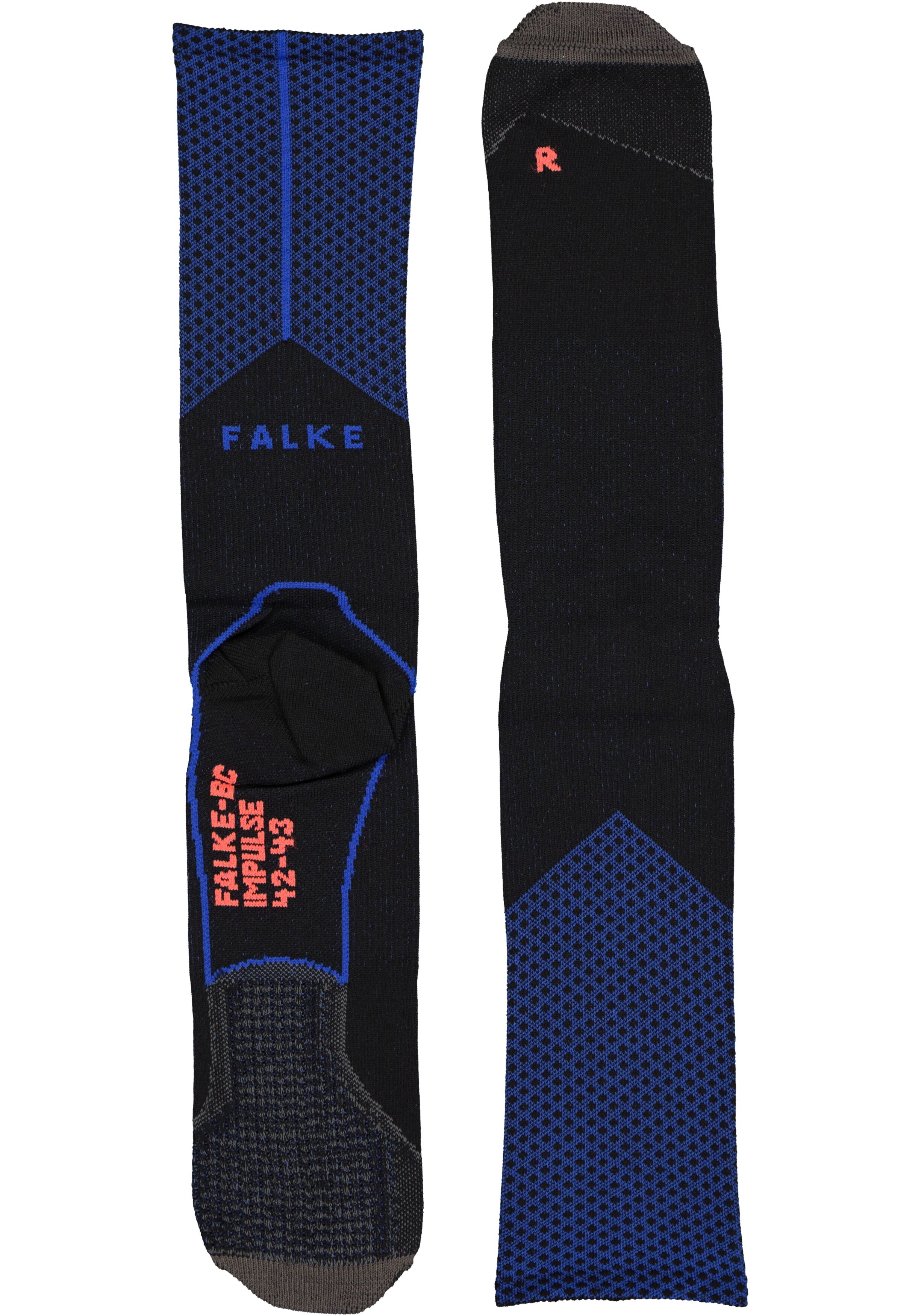 FALKE BC Impulse unisex fietssokken, zwart-blauw (black)