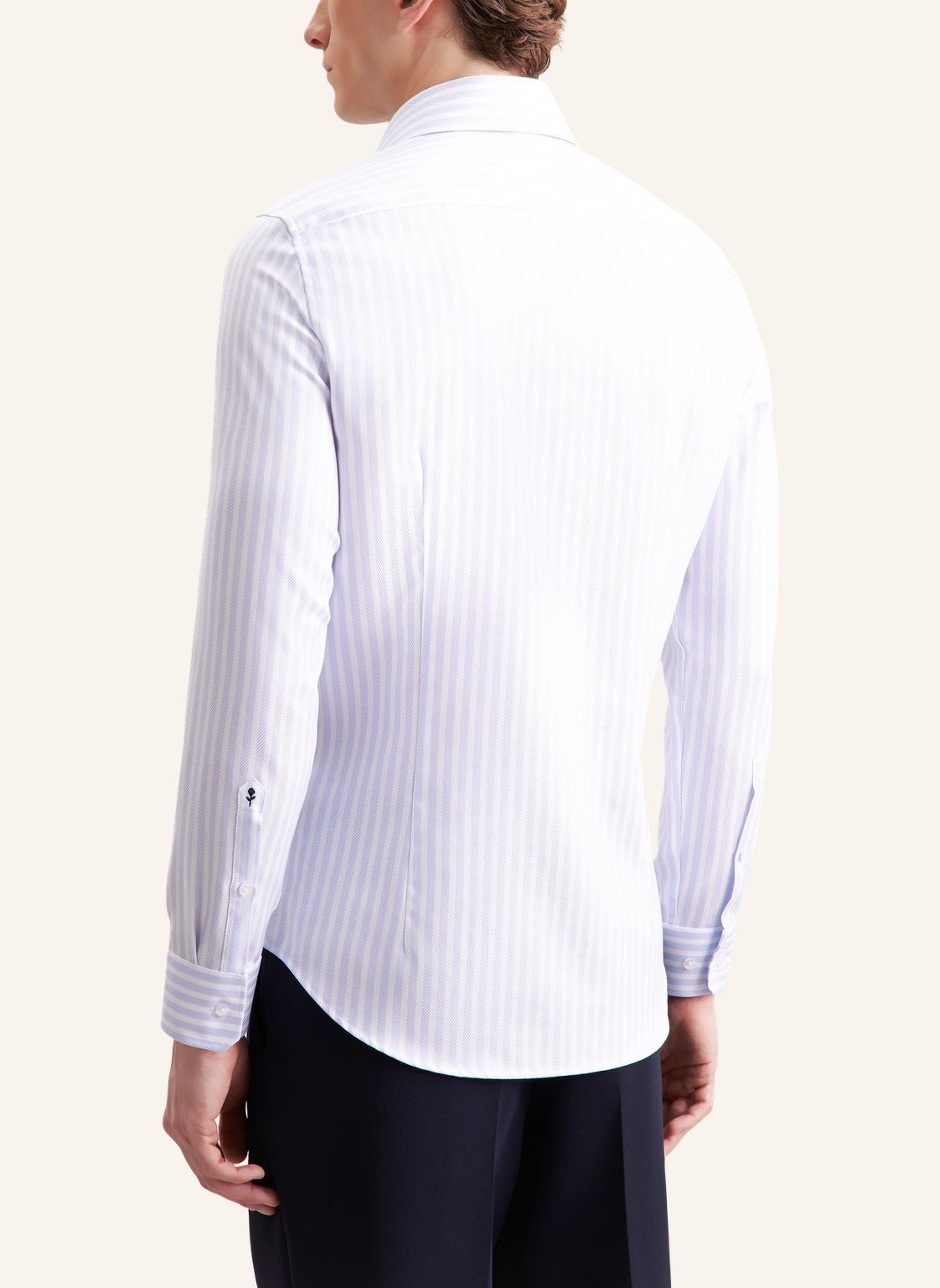Seidensticker slim fit overhemd, popeline, blauw gestreept