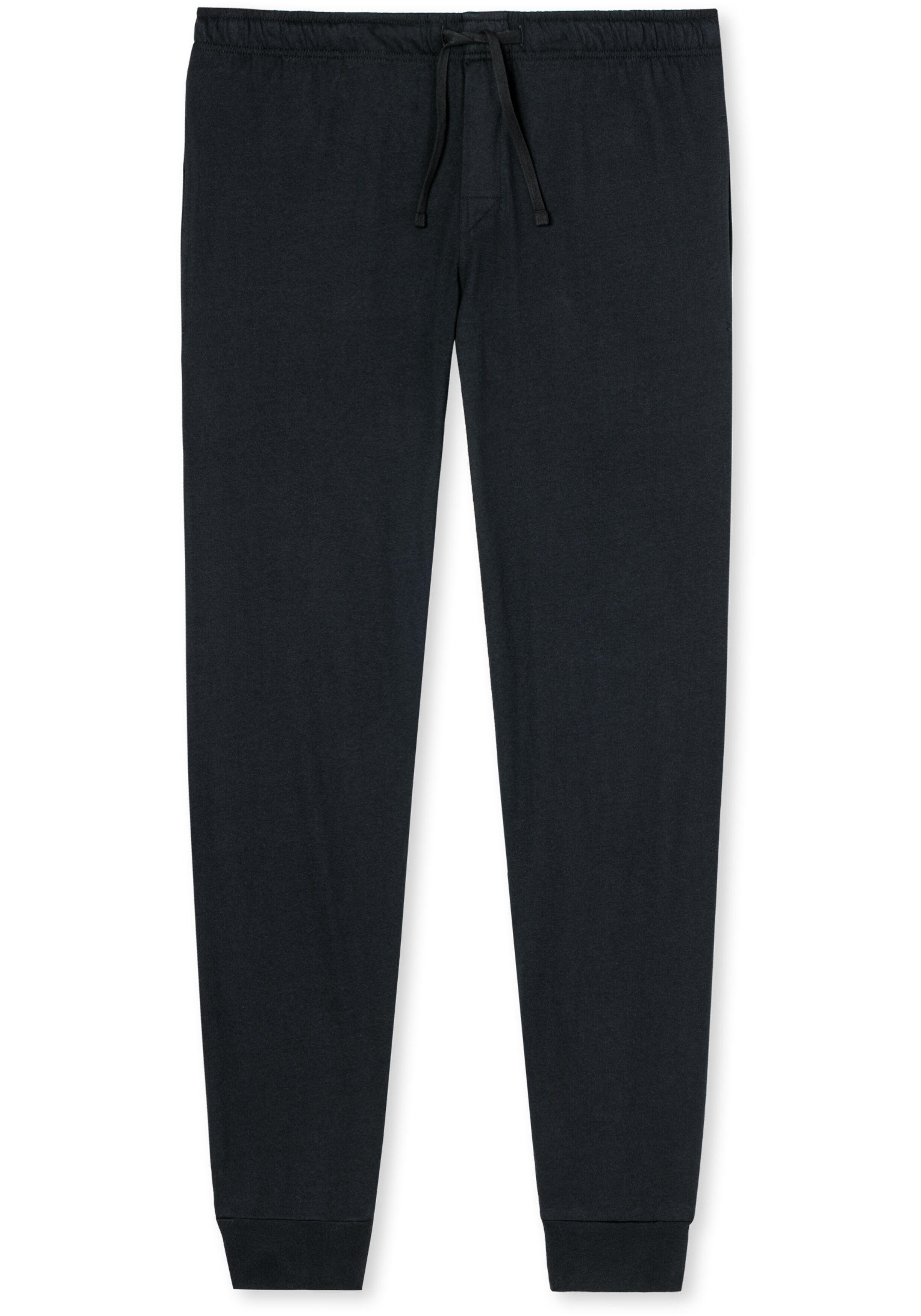 SCHIESSER Mix+Relax lounge broek, lange pijpen met boord, dun, zwart