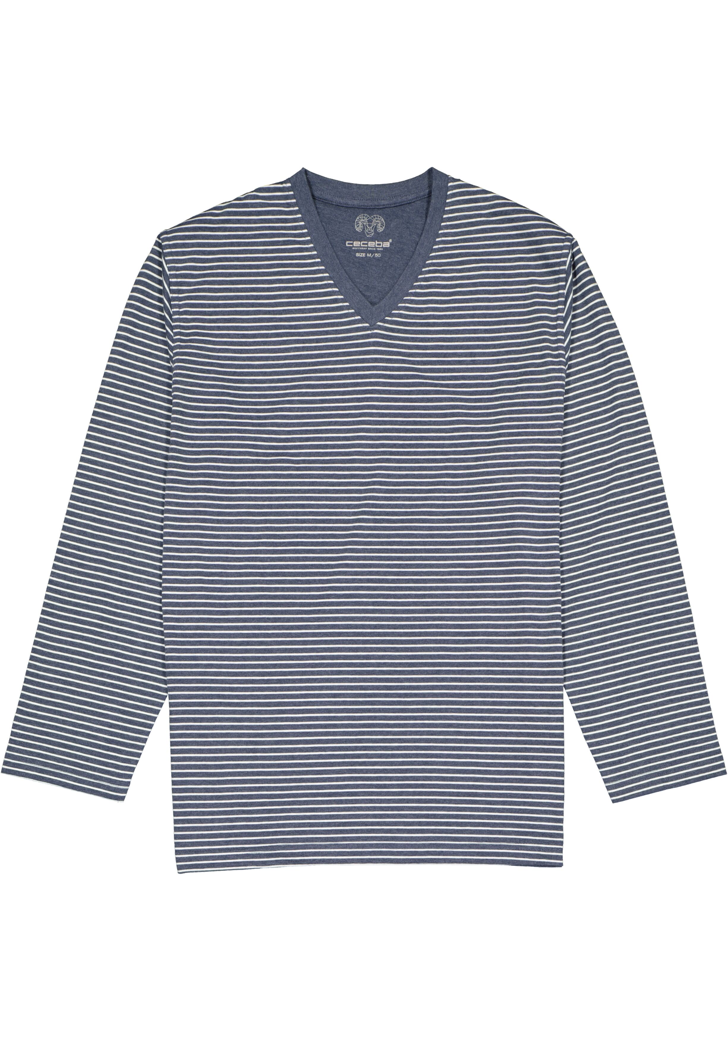 Ceceba heren pyjama, blauw met wit gestreept