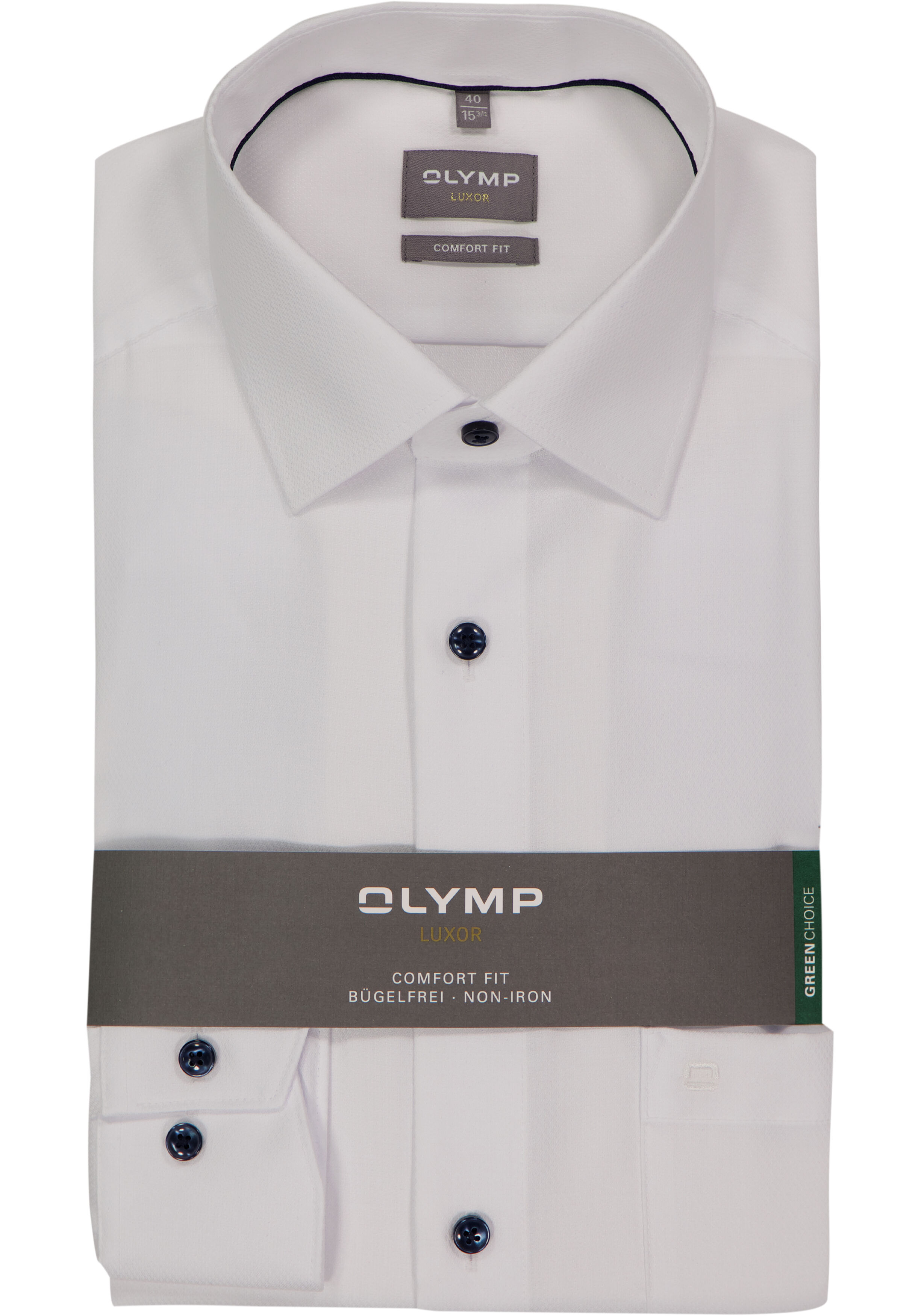 OLYMP Luxor comfort fit overhemd, structuur, wit