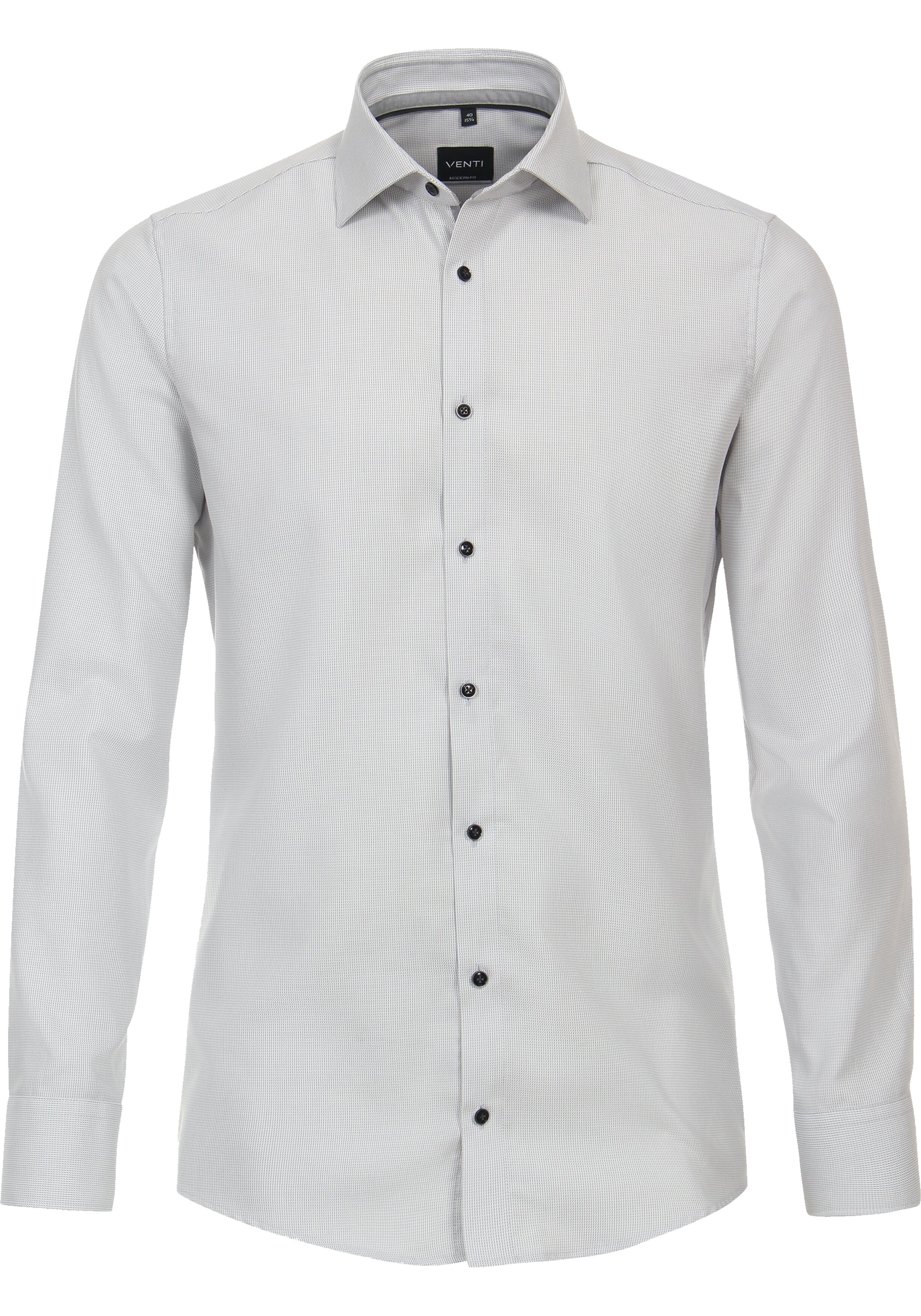 VENTI modern fit overhemd, structuur, grijs
