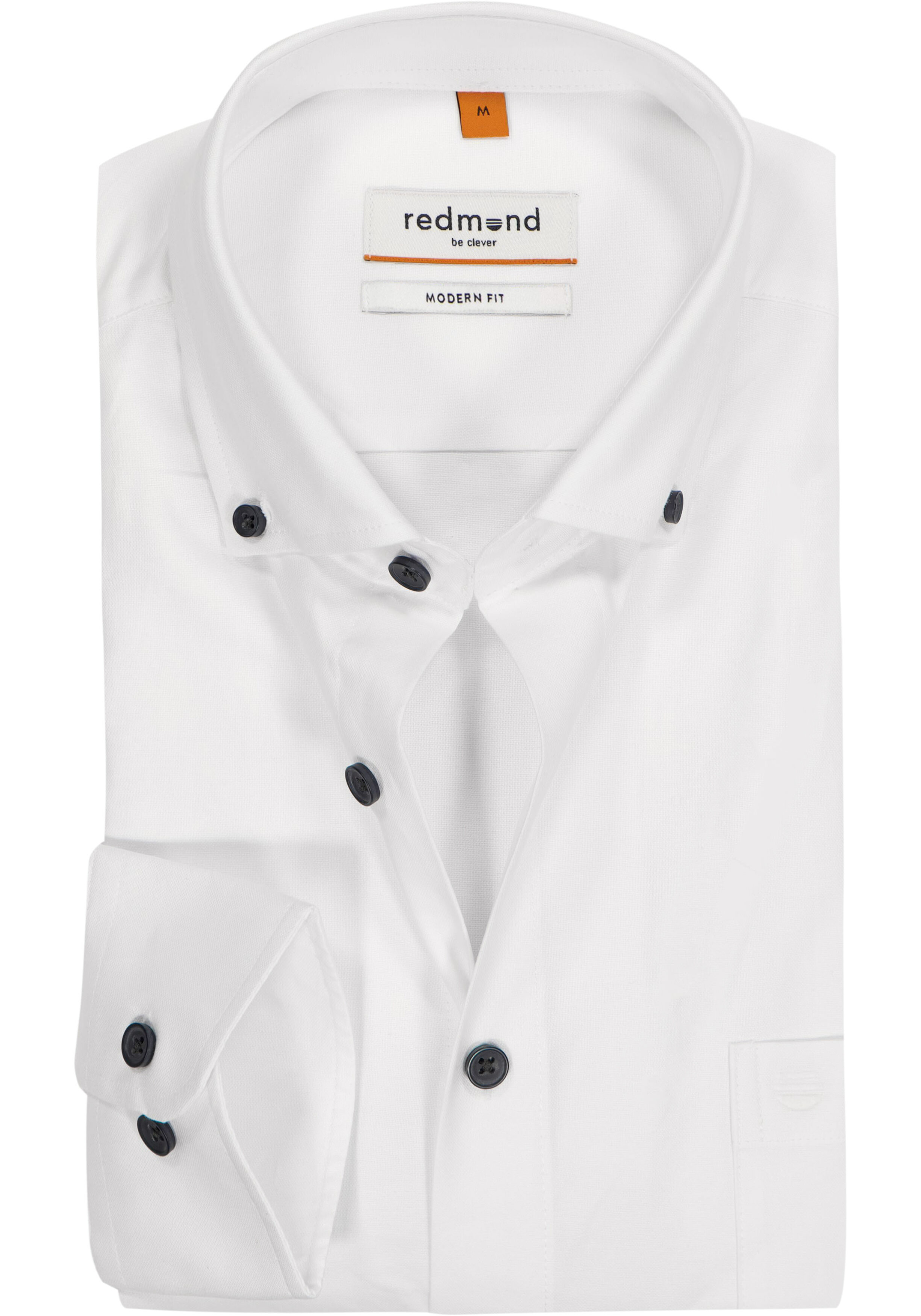Redmond modern fit overhemd, Oxford, wit