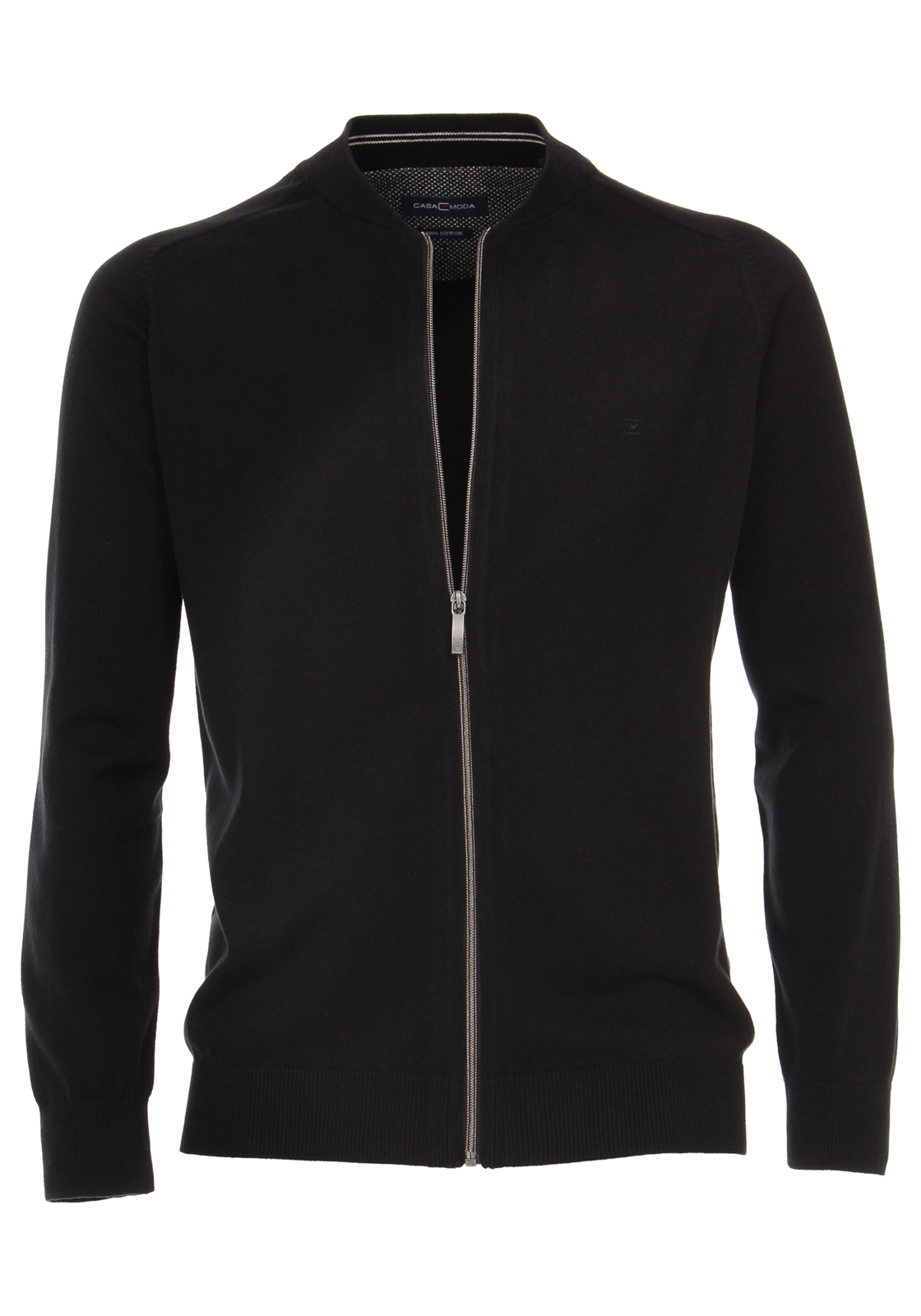 1-4060031642019-casa-moda-vest_HR CASA MODA heren vest katoen, met rits, zwart