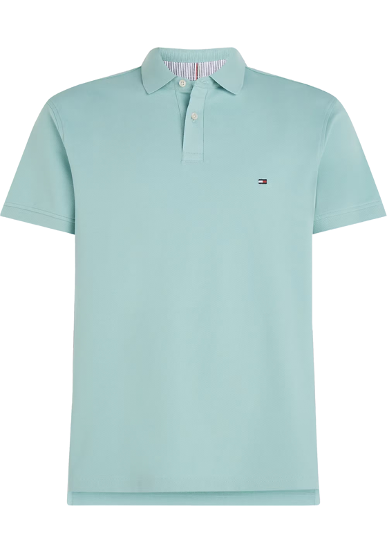 Tommy Hilfiger 1985 Regular Polo, heren poloshirt, licht aqua Tommy Hilfiger 1985 Regular Polo, heren poloshirt, licht aqua