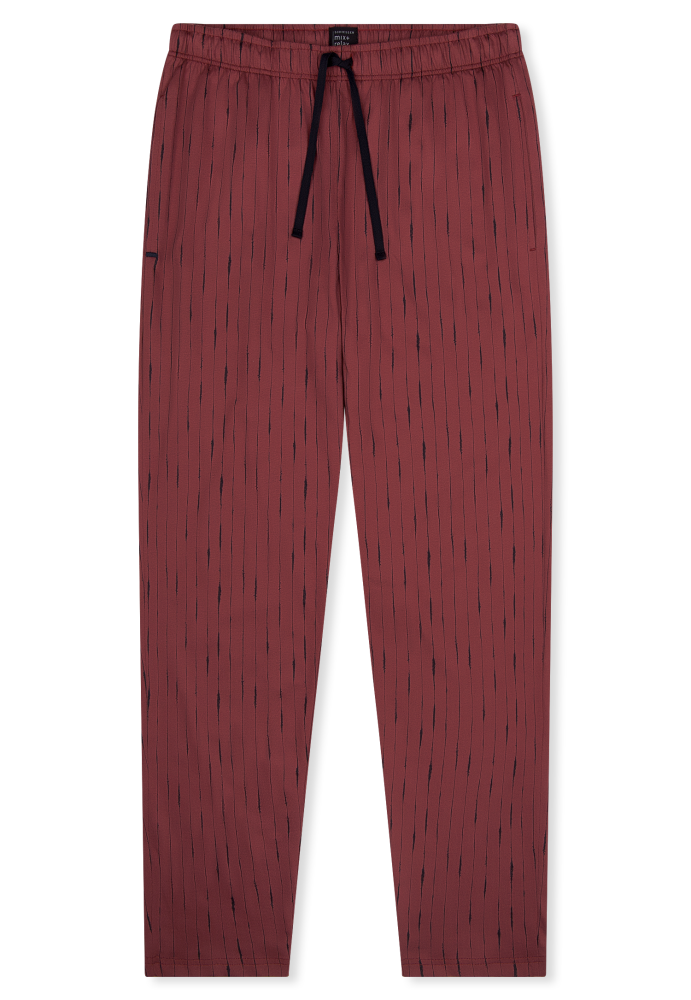 SCHIESSER Mix + Relax Pantalon, heren loungebroek, wijnrood dessin