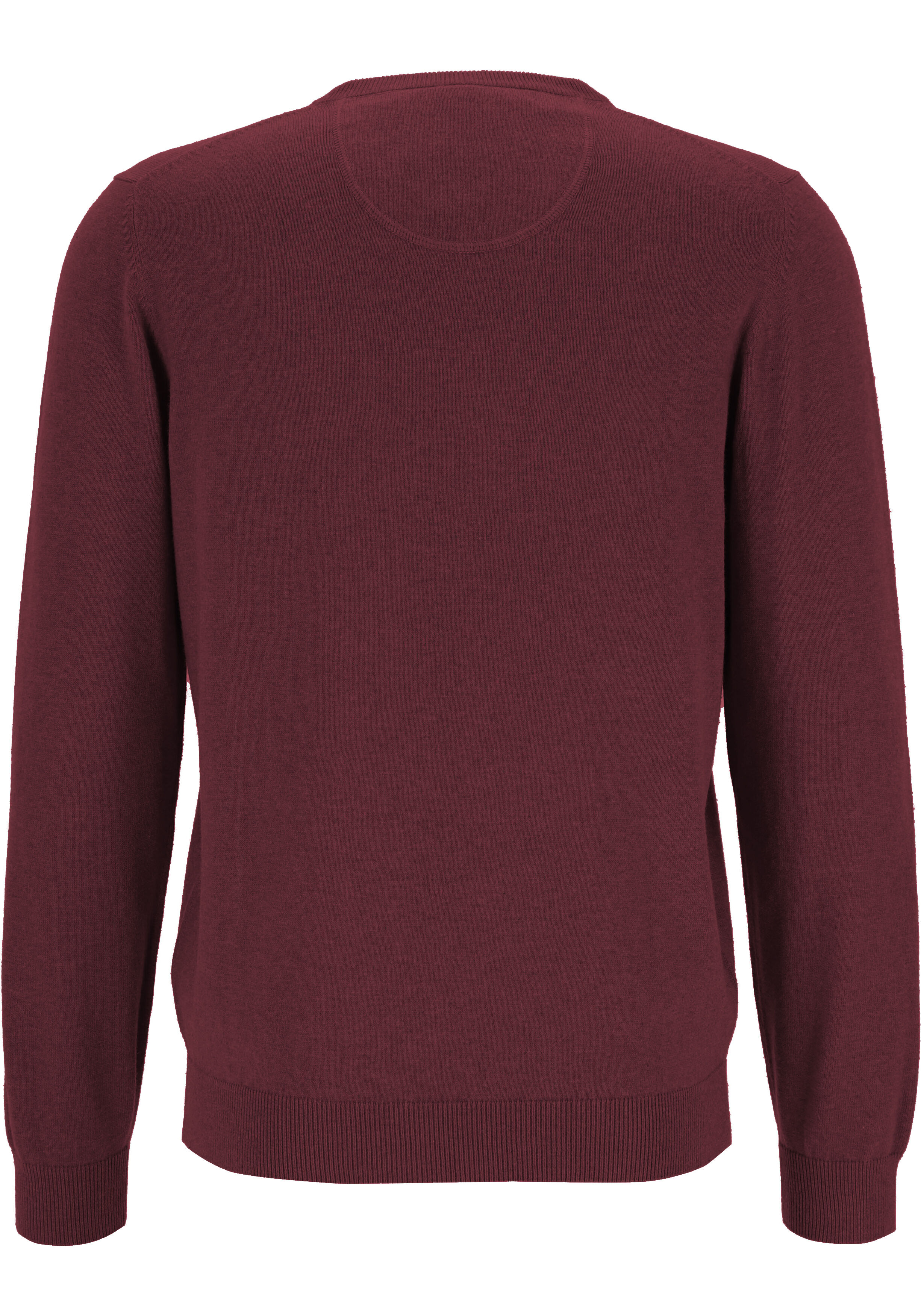 MARVELIS modern fit trui katoen, V-hals, aubergine