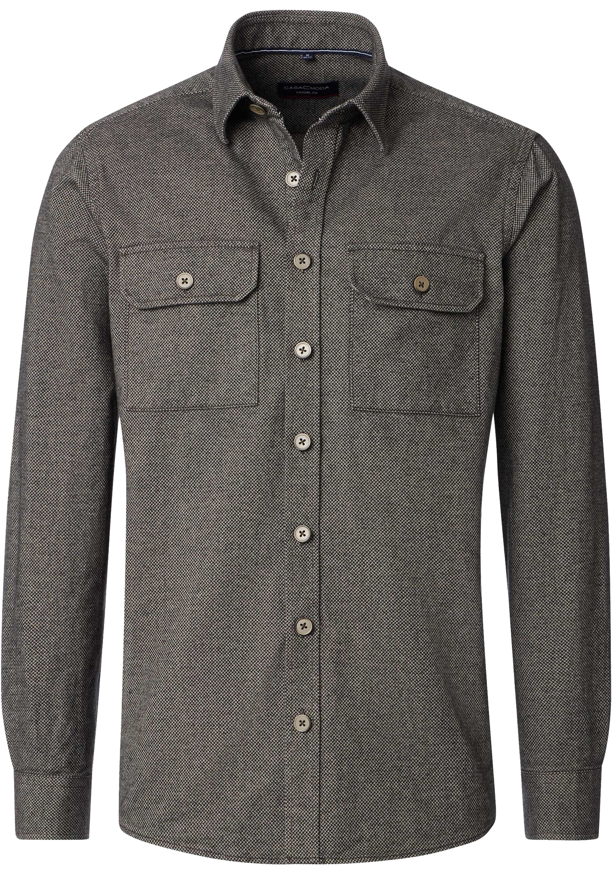 CASA MODA comfort fit overshirt, bruin, beige, blauw