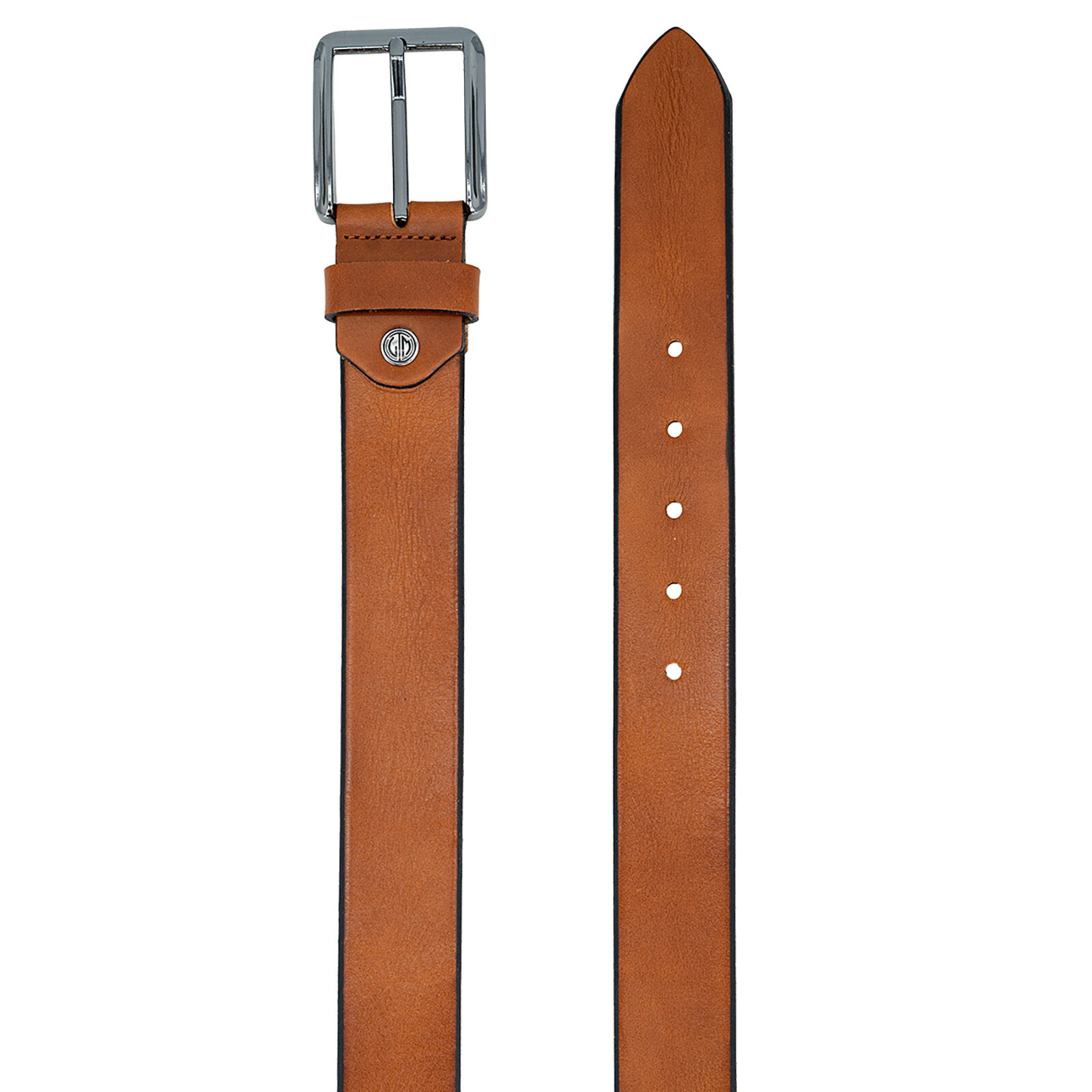 LINDENMANN leren heren riem, cognac